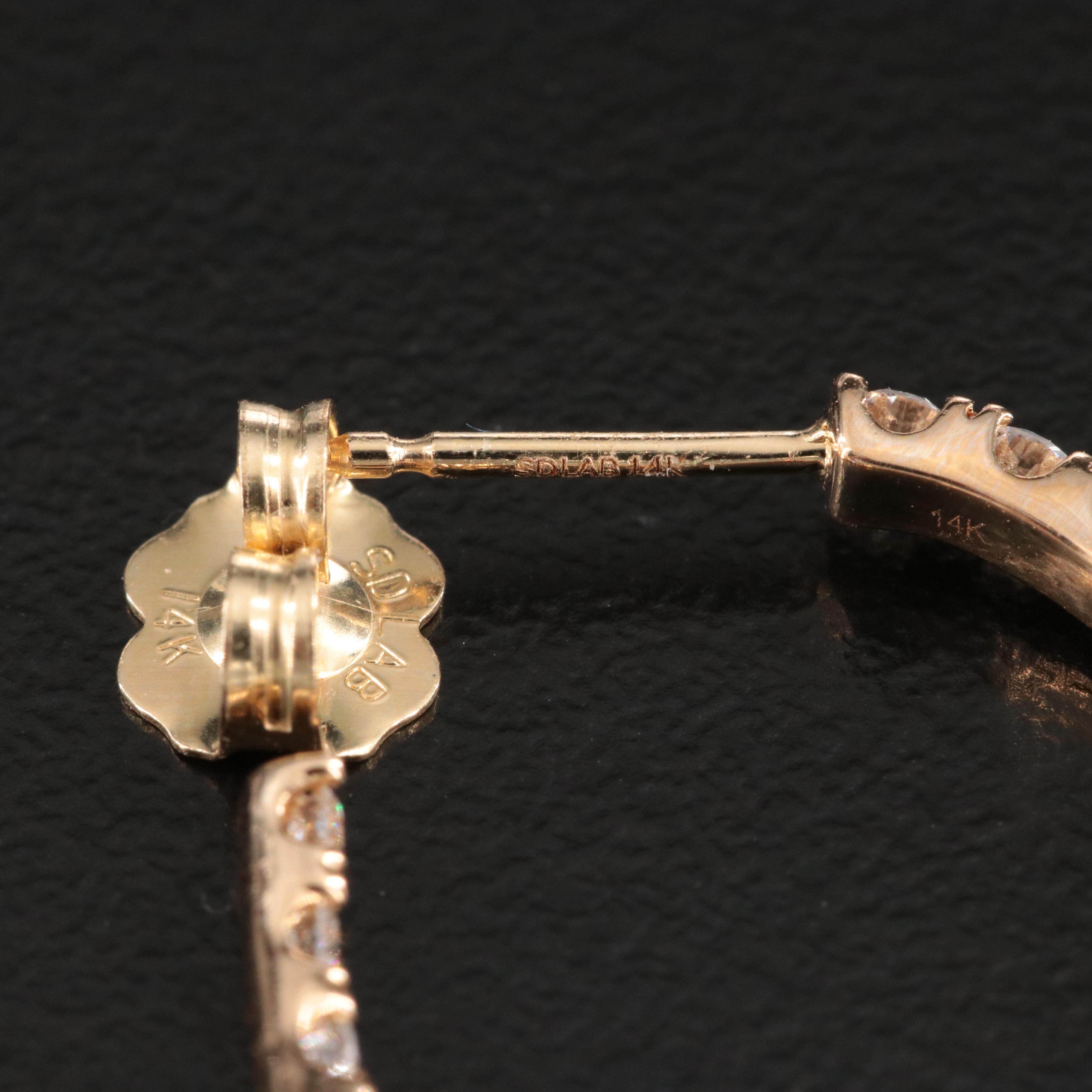 14K 1.50 CTW Lab Grown Diamond Half Hoop Earrings