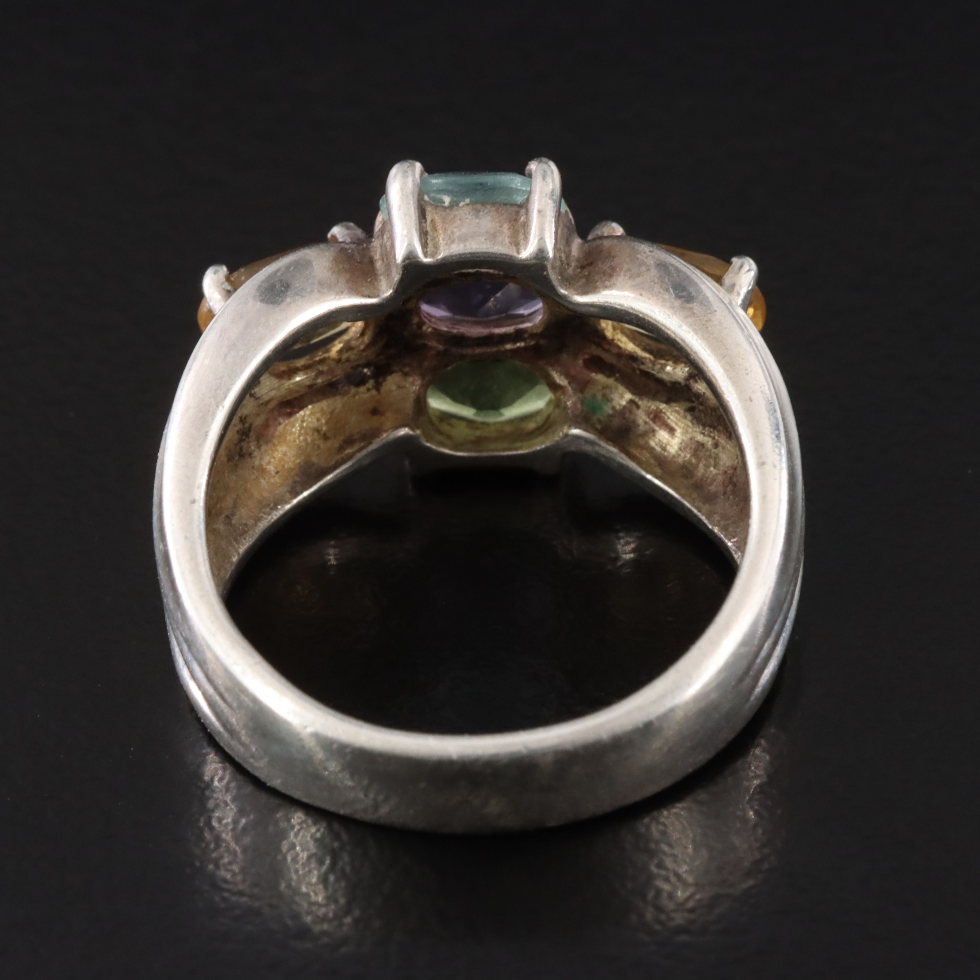Sterling Gemstone Ring Including Amethyst, Citrine and Peridot