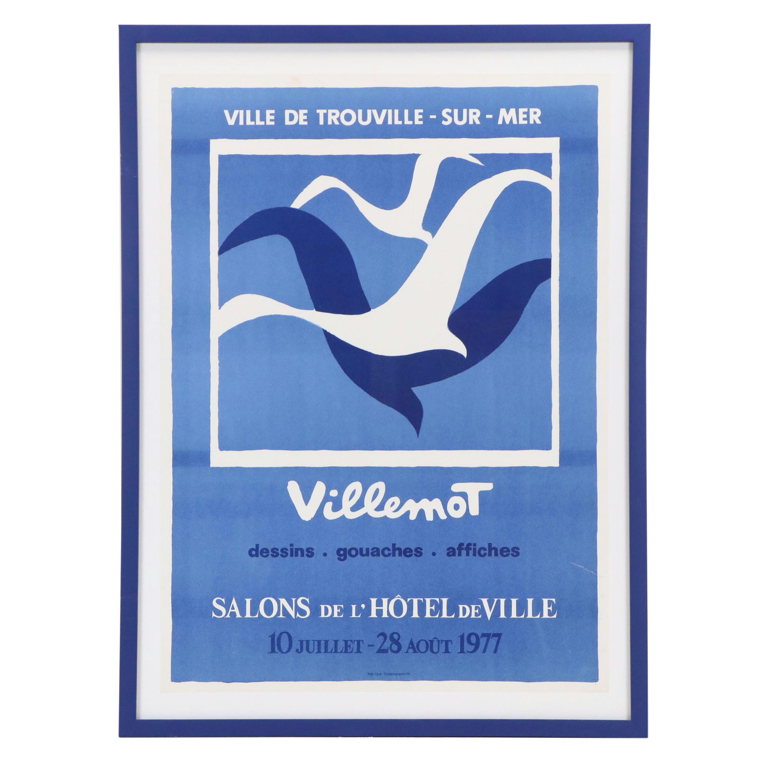 Bernard Villemot Lithograph "Villemot" Exhibition Poster, 1977