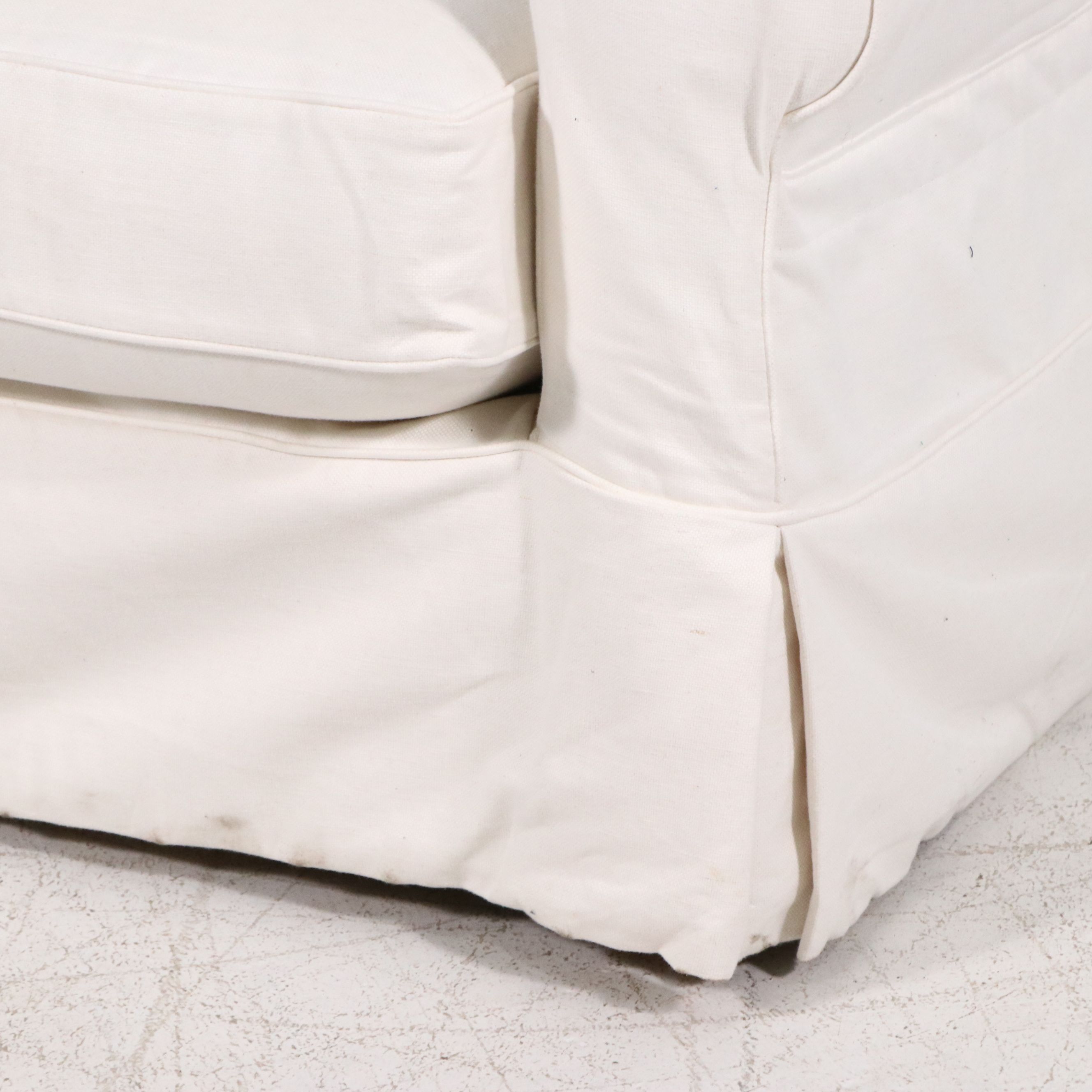 Arhaus Camden Collection Upholstered Swivel Armchair with Slipcover