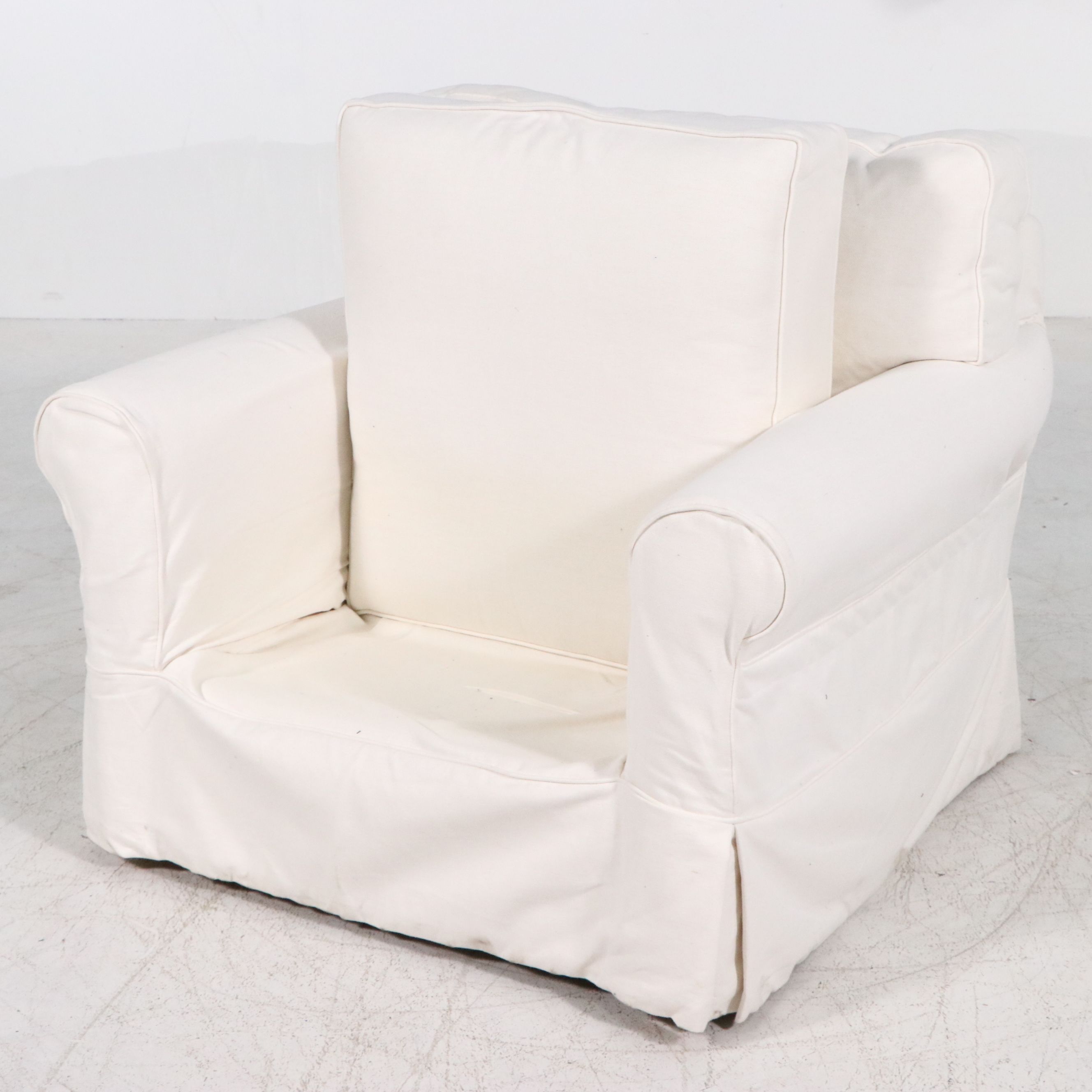 Arhaus Camden Collection Upholstered Swivel Armchair with Slipcover