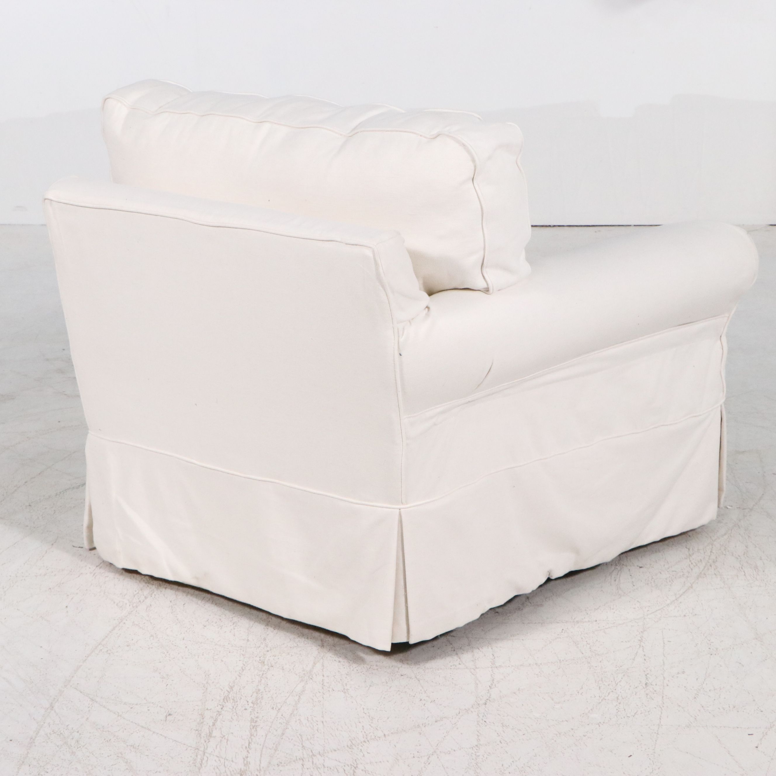 Arhaus Camden Collection Upholstered Swivel Armchair with Slipcover