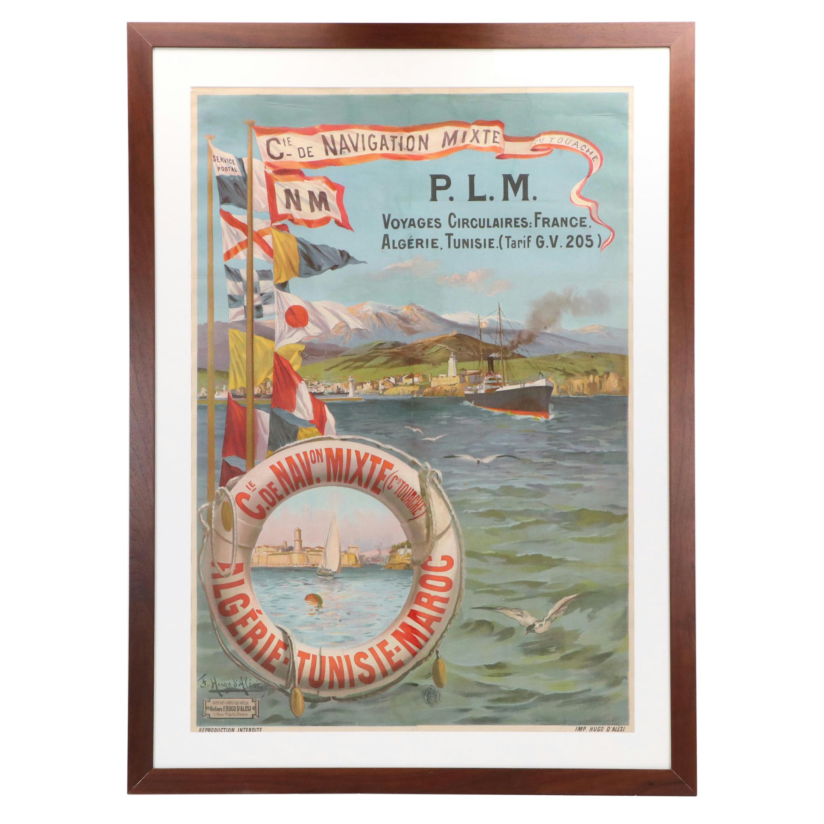 F. Hugo d'Alesi Chromolithograph "Voyages Circulaires," Early 20th Century