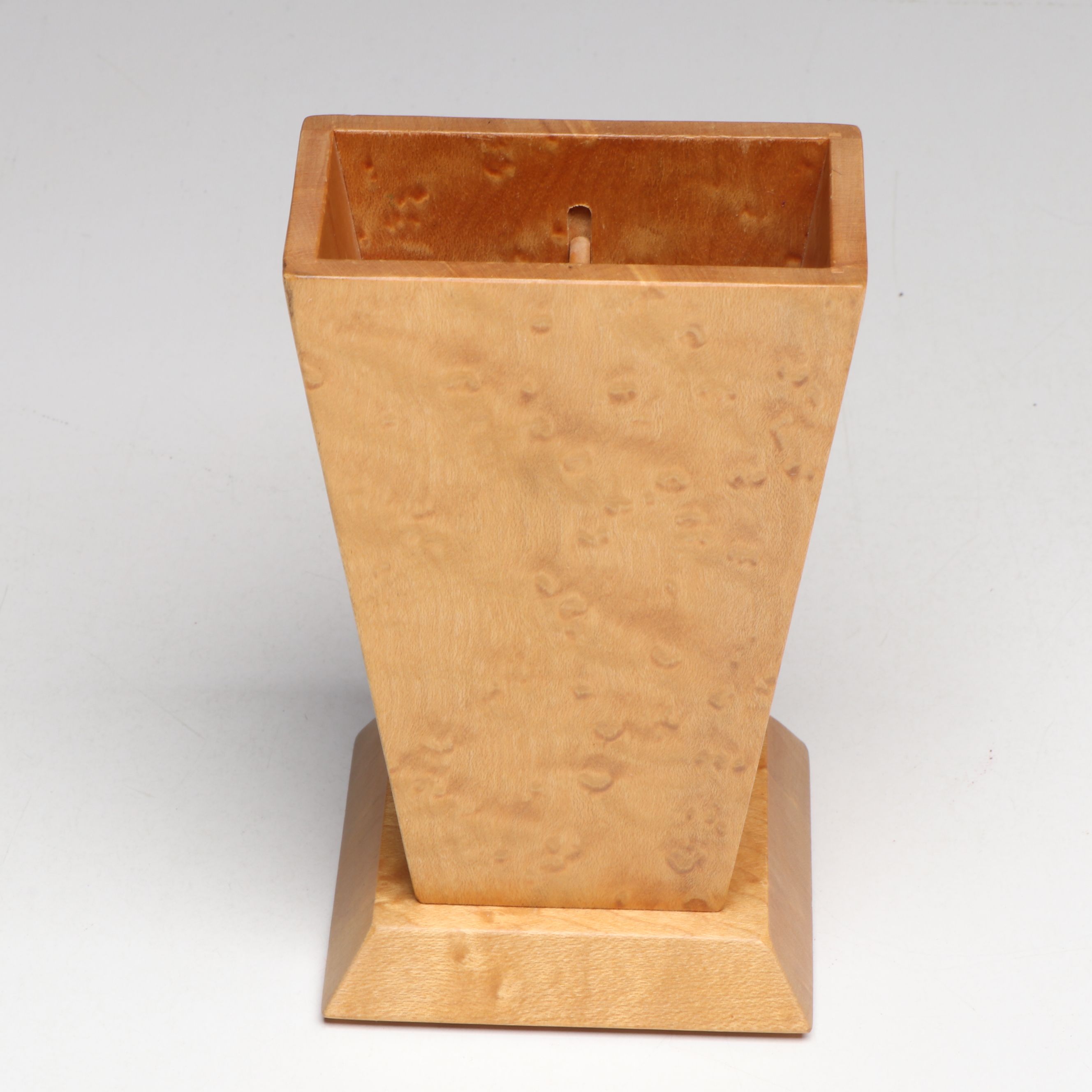 Murano Style Glass Bowl, Maple Burl Vase, and Assorted Dishes