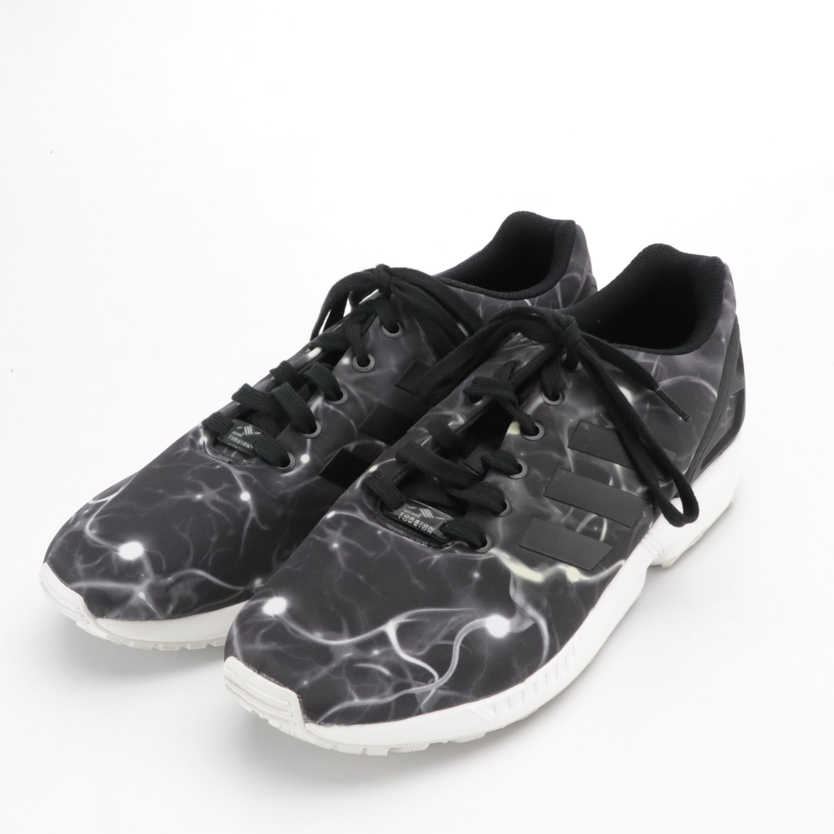 Men's Nike Air Max and Adidas ZX Flux Sneakers in Gray and Black Colorway