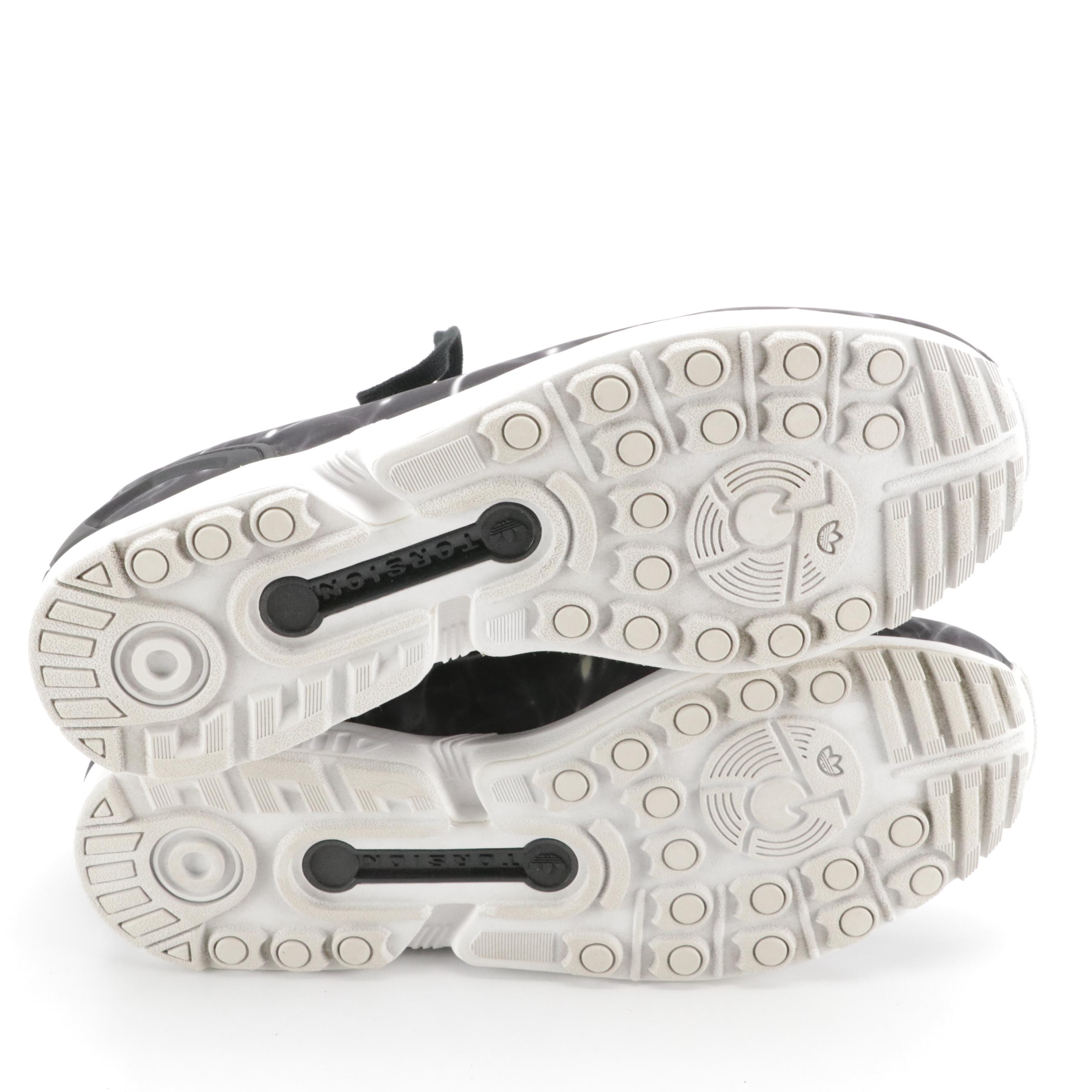 Men's Nike Air Max and Adidas ZX Flux Sneakers in Gray and Black Colorway