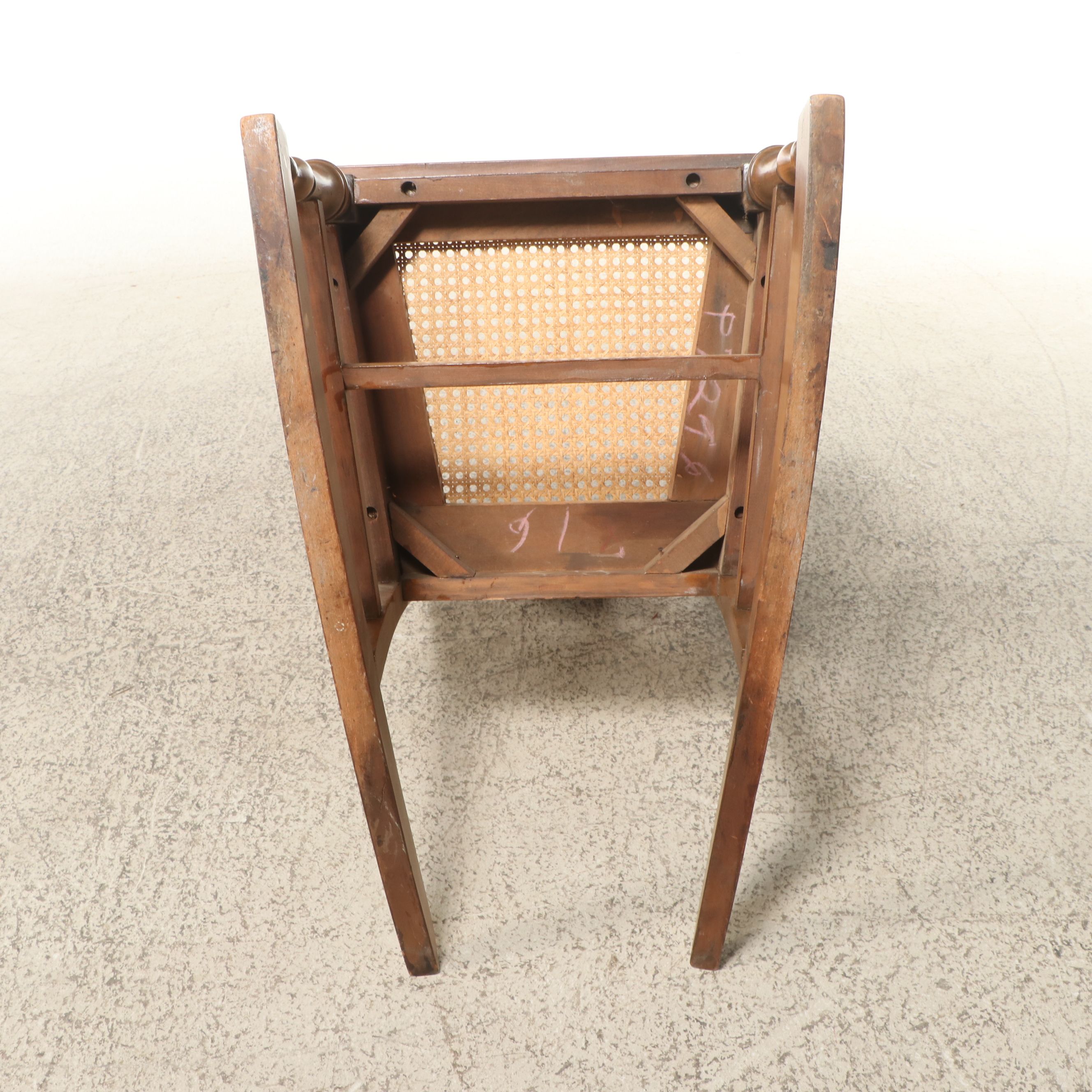 Eastlake Style Rocking and Jacobean Revival Style Cane Bottom Dining Chairs