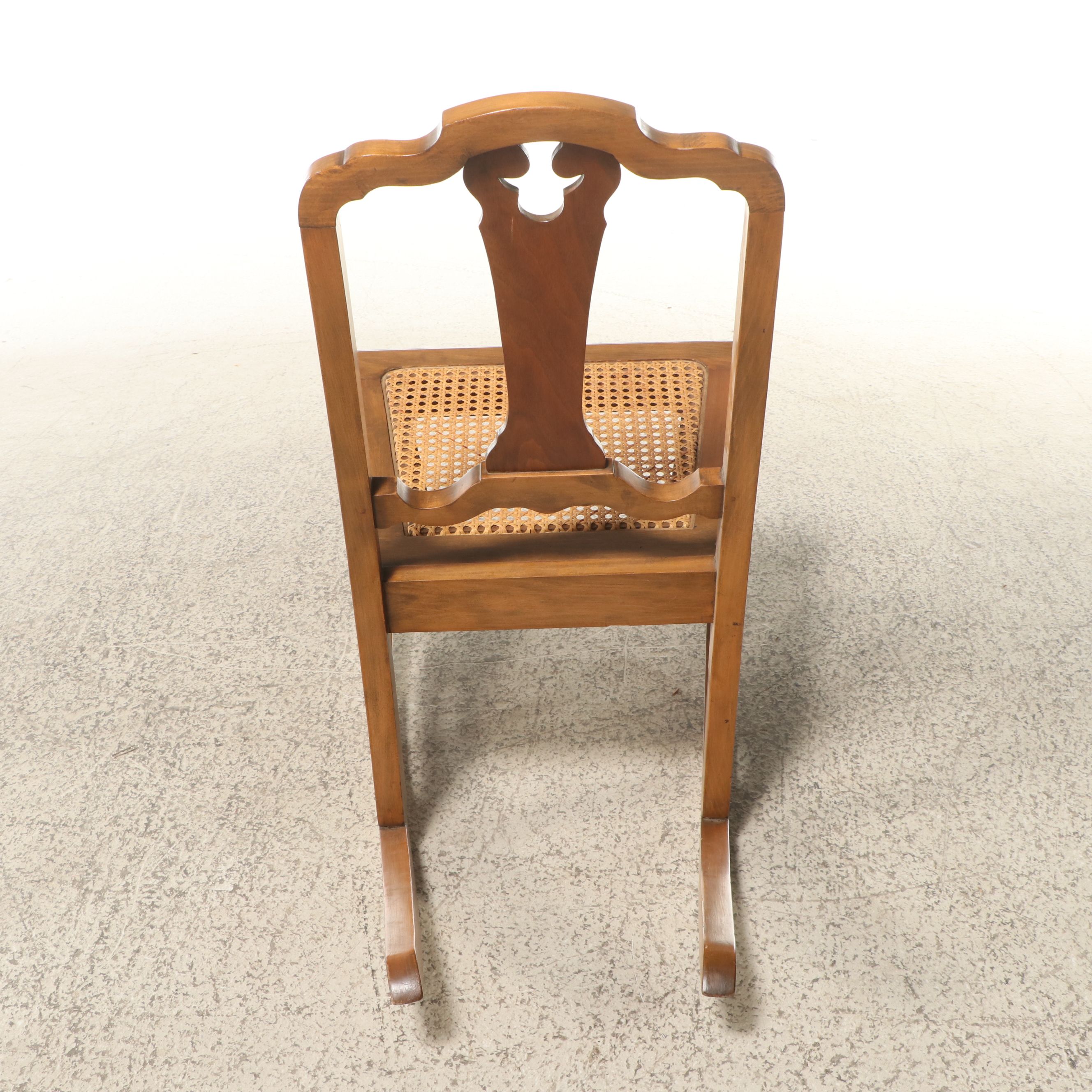 Eastlake Style Rocking and Jacobean Revival Style Cane Bottom Dining Chairs