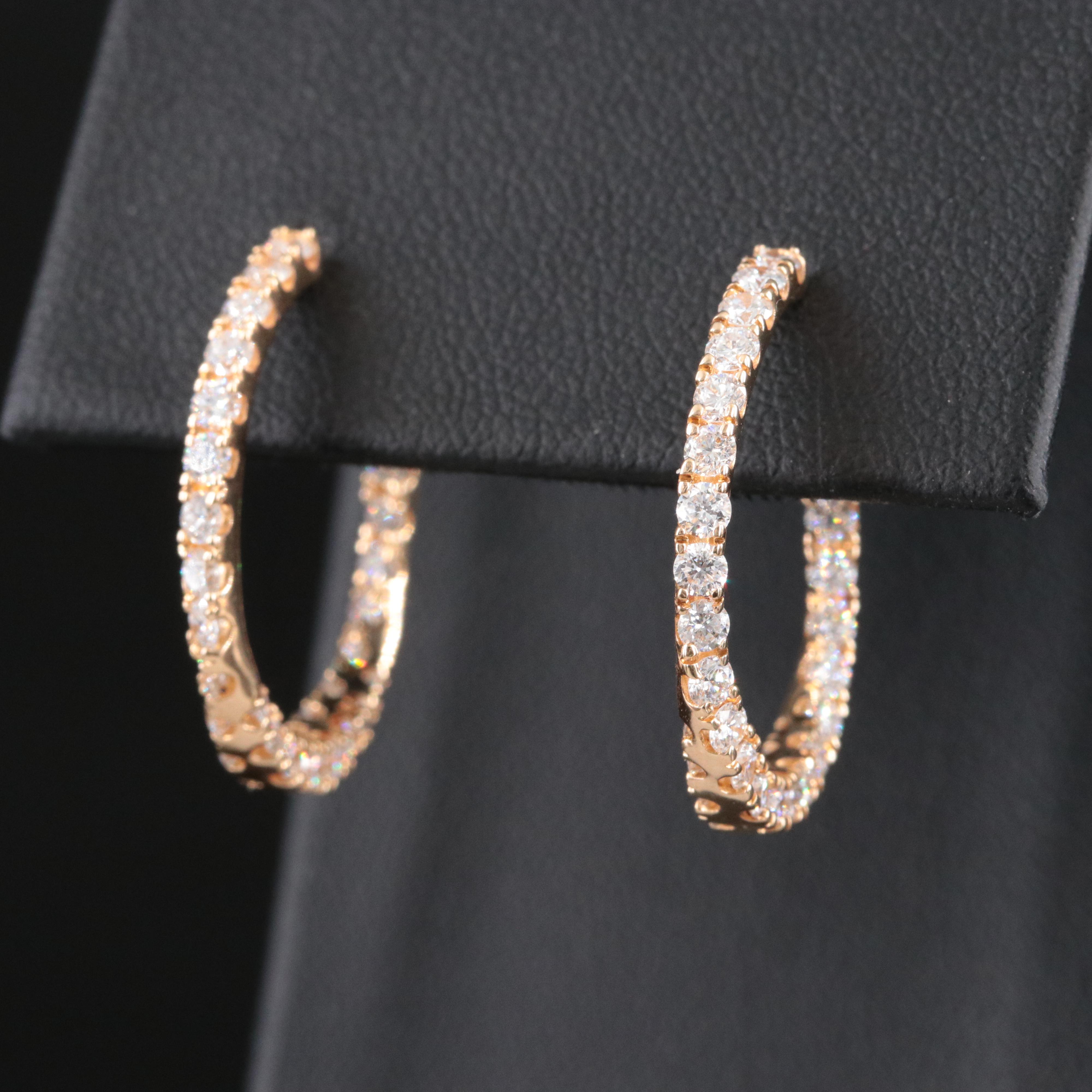 14K 1.50 CTW Lab Grown Diamond Half Hoop Earrings