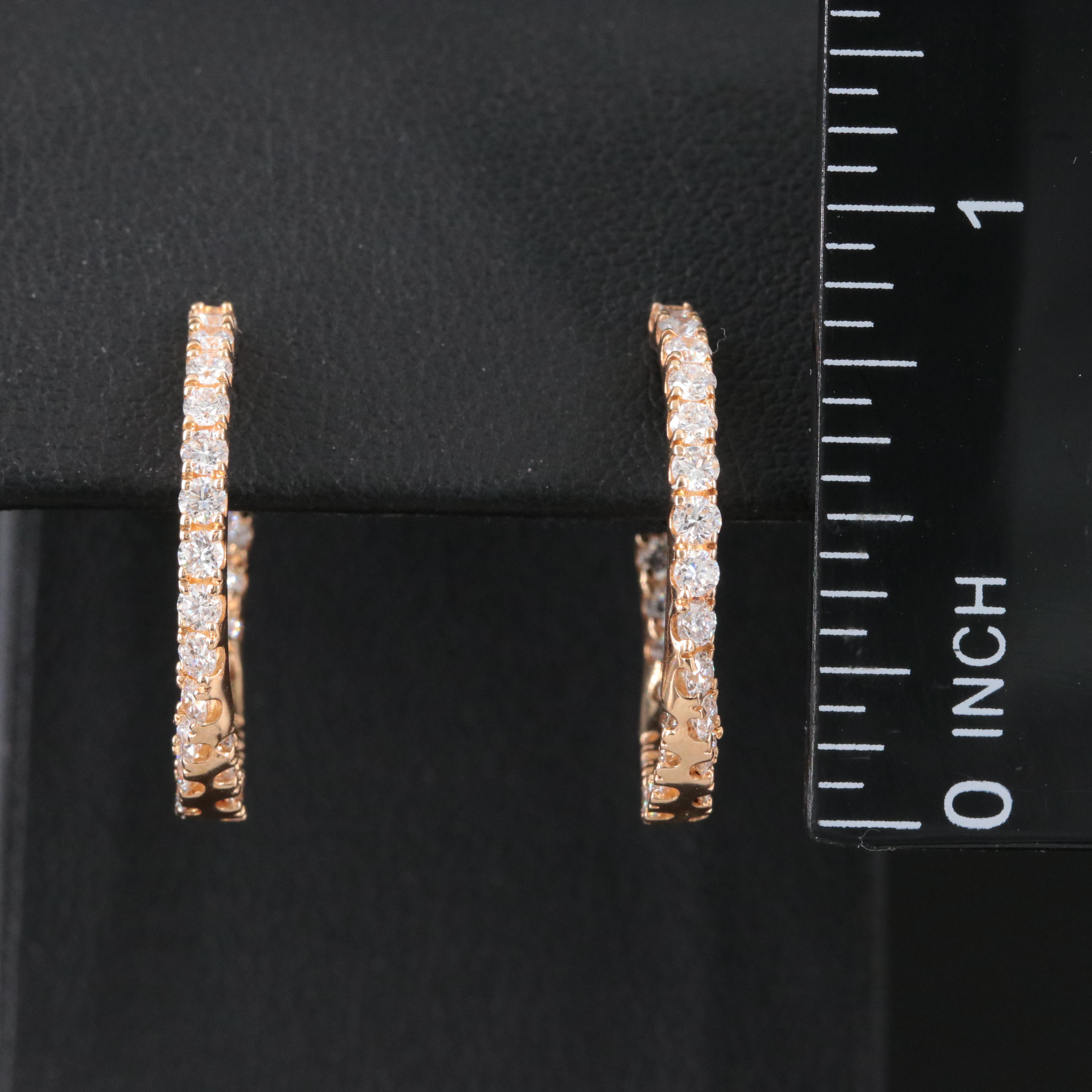 14K 1.50 CTW Lab Grown Diamond Half Hoop Earrings