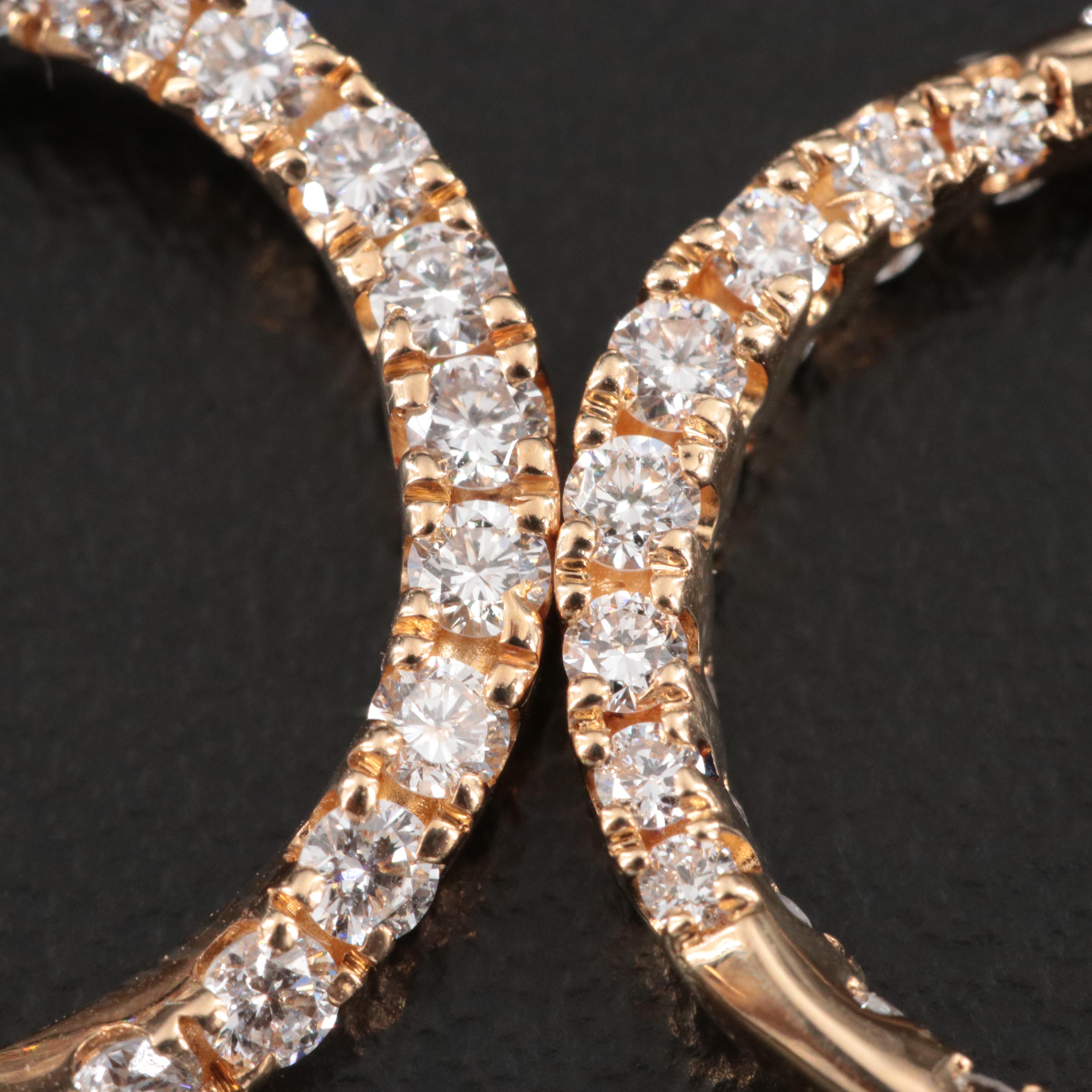 14K 1.50 CTW Lab Grown Diamond Half Hoop Earrings