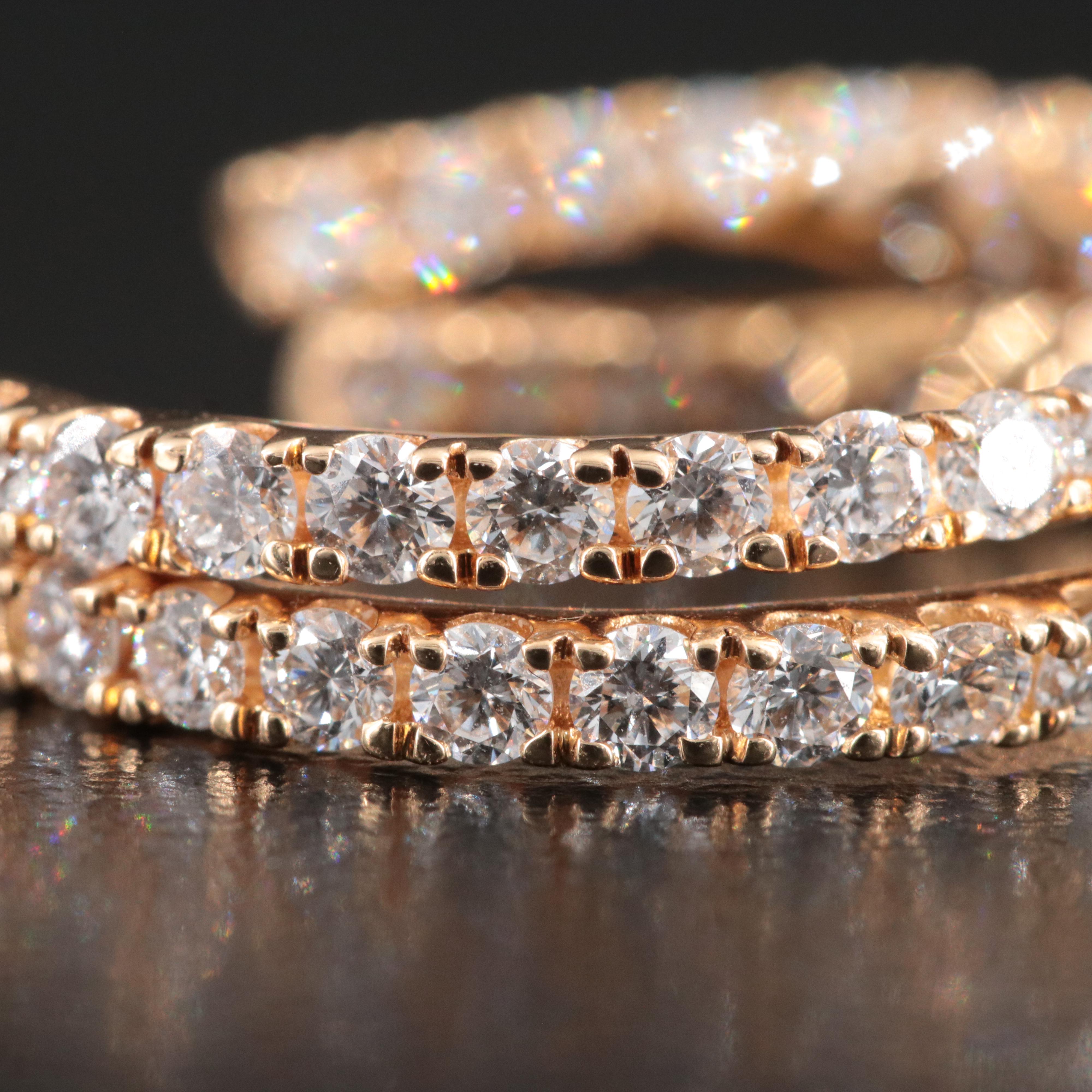 14K 1.50 CTW Lab Grown Diamond Half Hoop Earrings