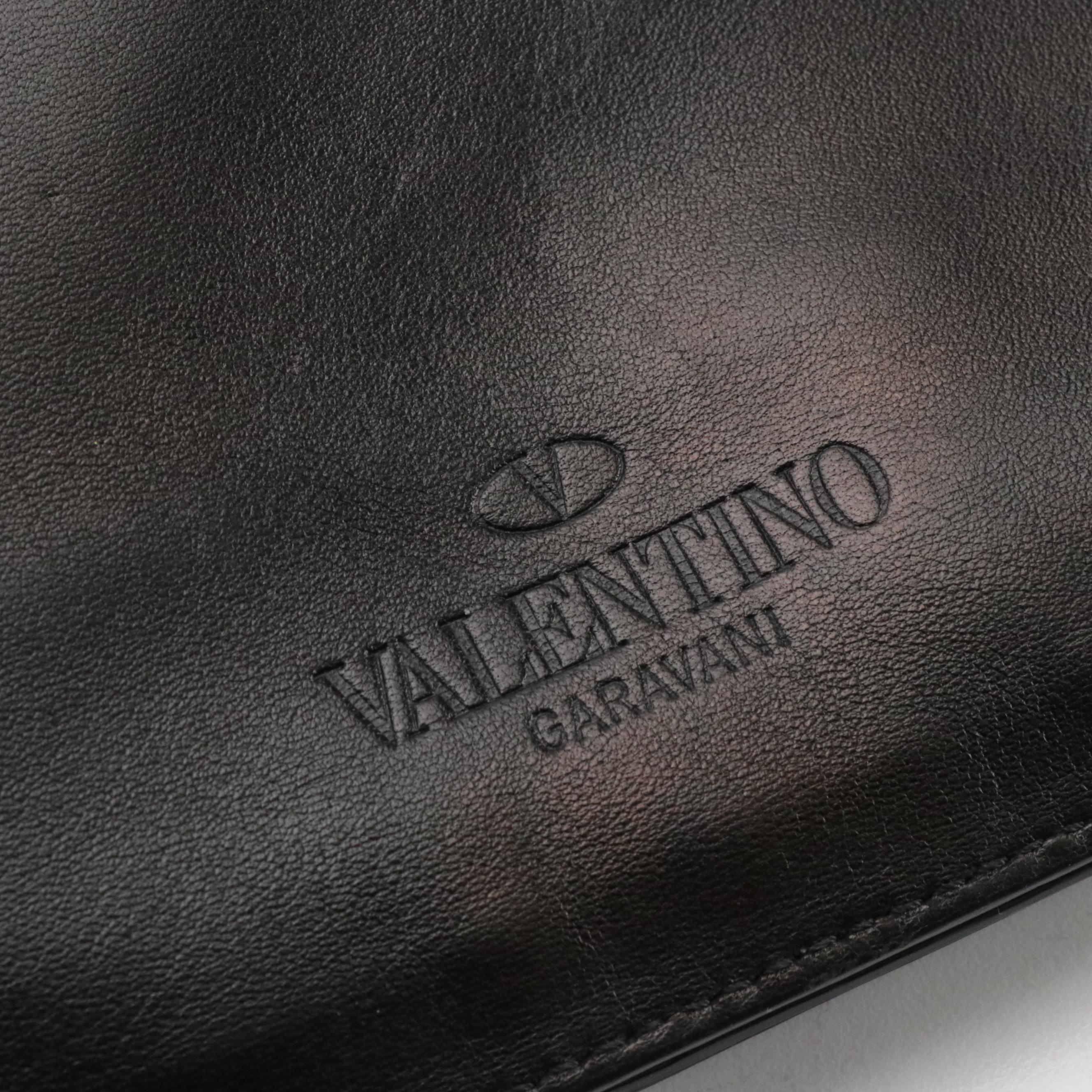 Valentino Garavani Rockstud Triple Zip Clutch in Calfskin Leather