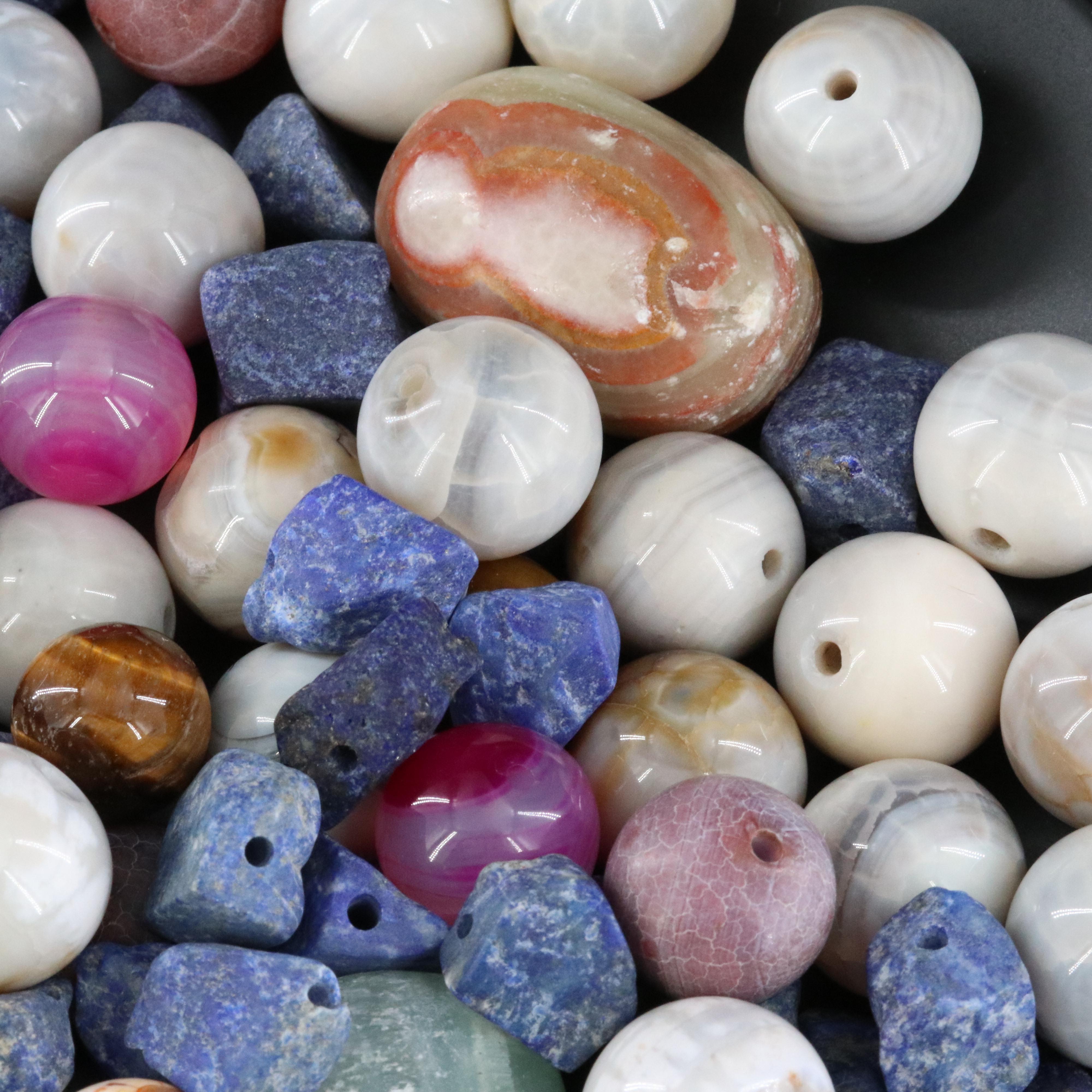 Loose Beads Featuring Tiger's Eye, Lapis Lazuli and Agate