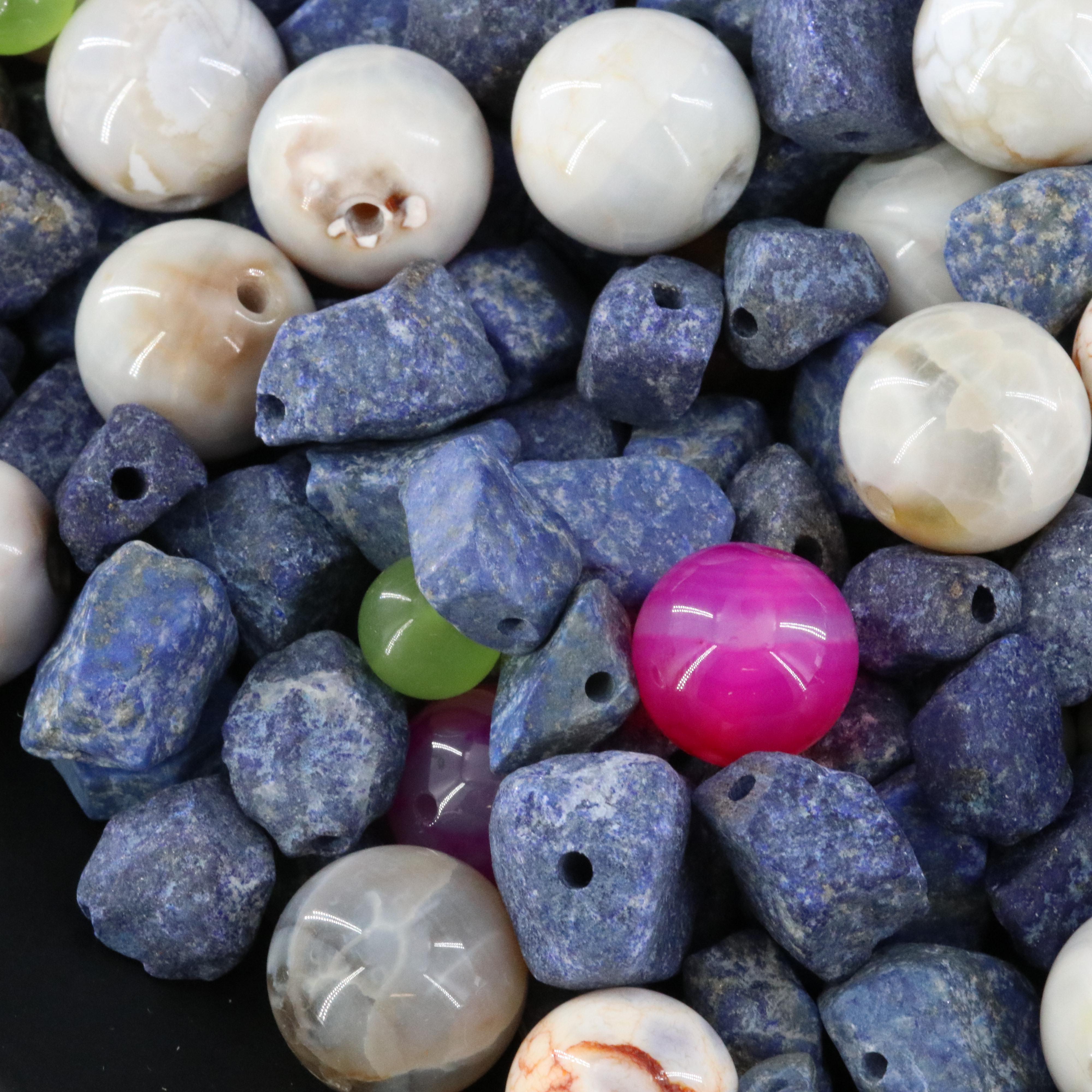 Loose Beads Featuring Tiger's Eye, Lapis Lazuli and Agate