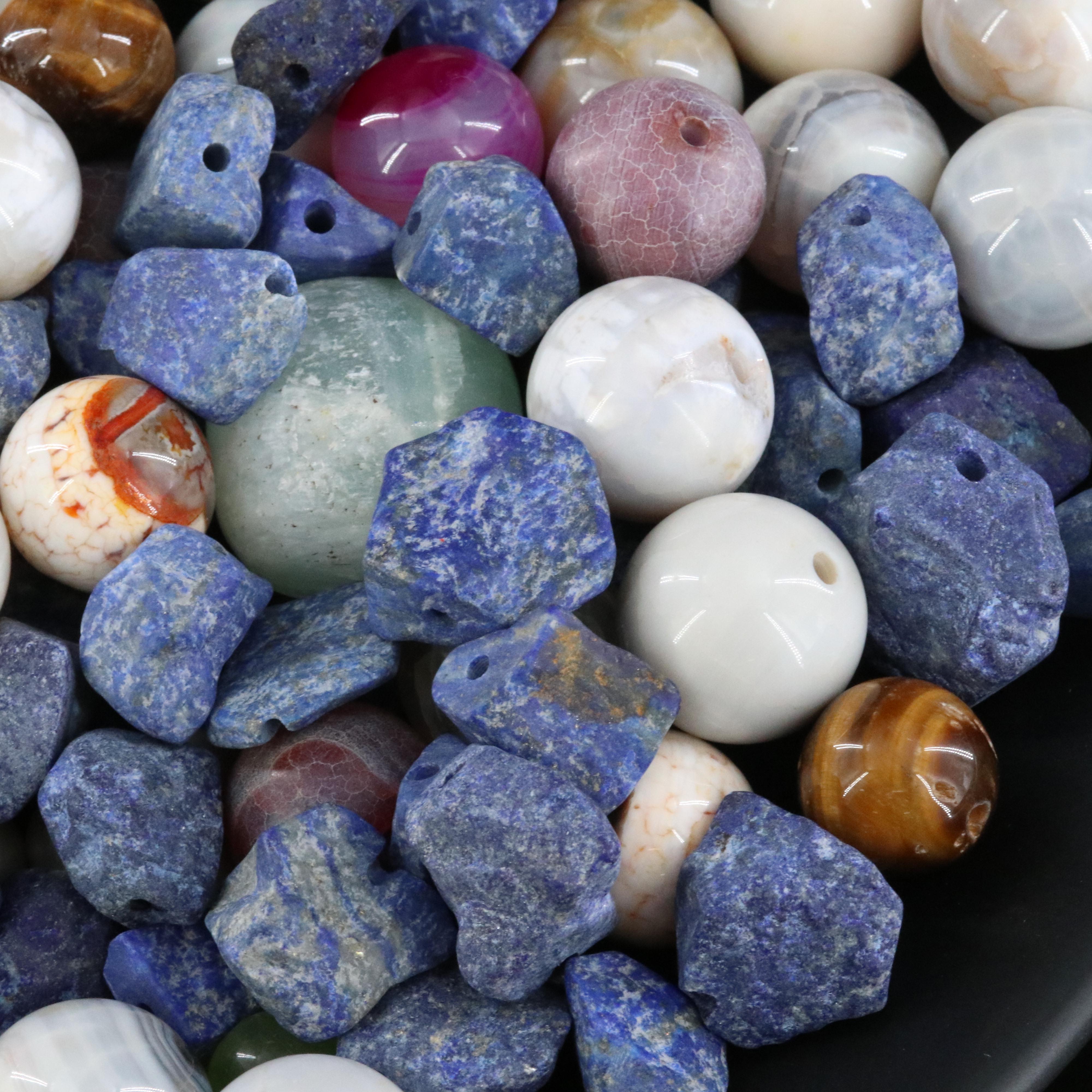 Loose Beads Featuring Tiger's Eye, Lapis Lazuli and Agate