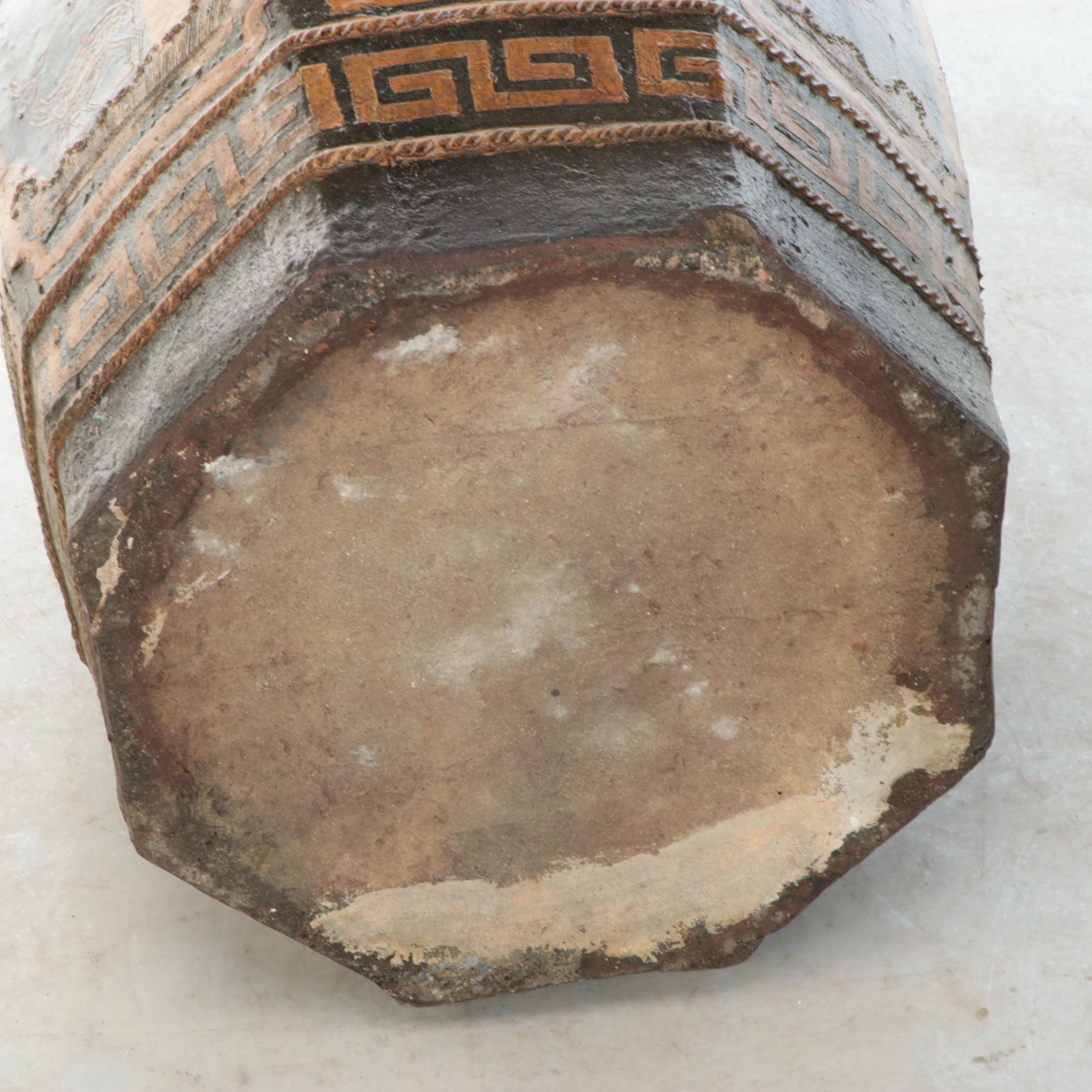 Chinese Gold and Black Finish Ceramic Planter