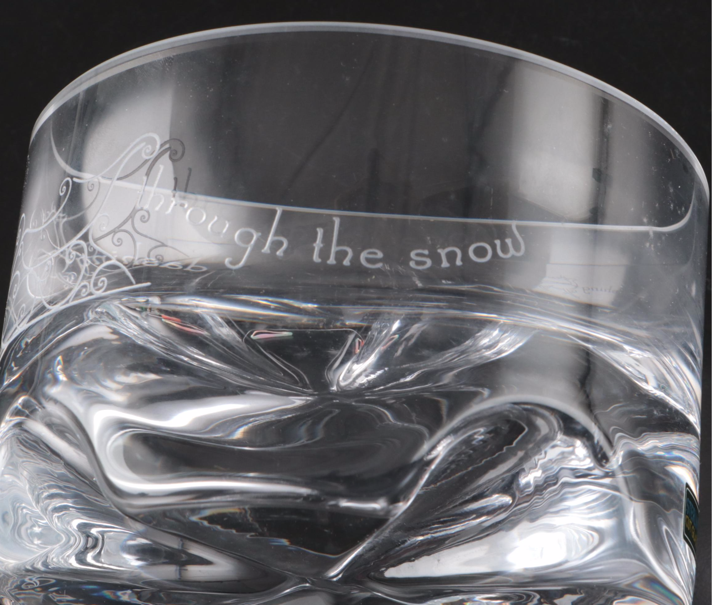 Sterling Cut Glass "Dashing Through the Snow" Christmas Bowl