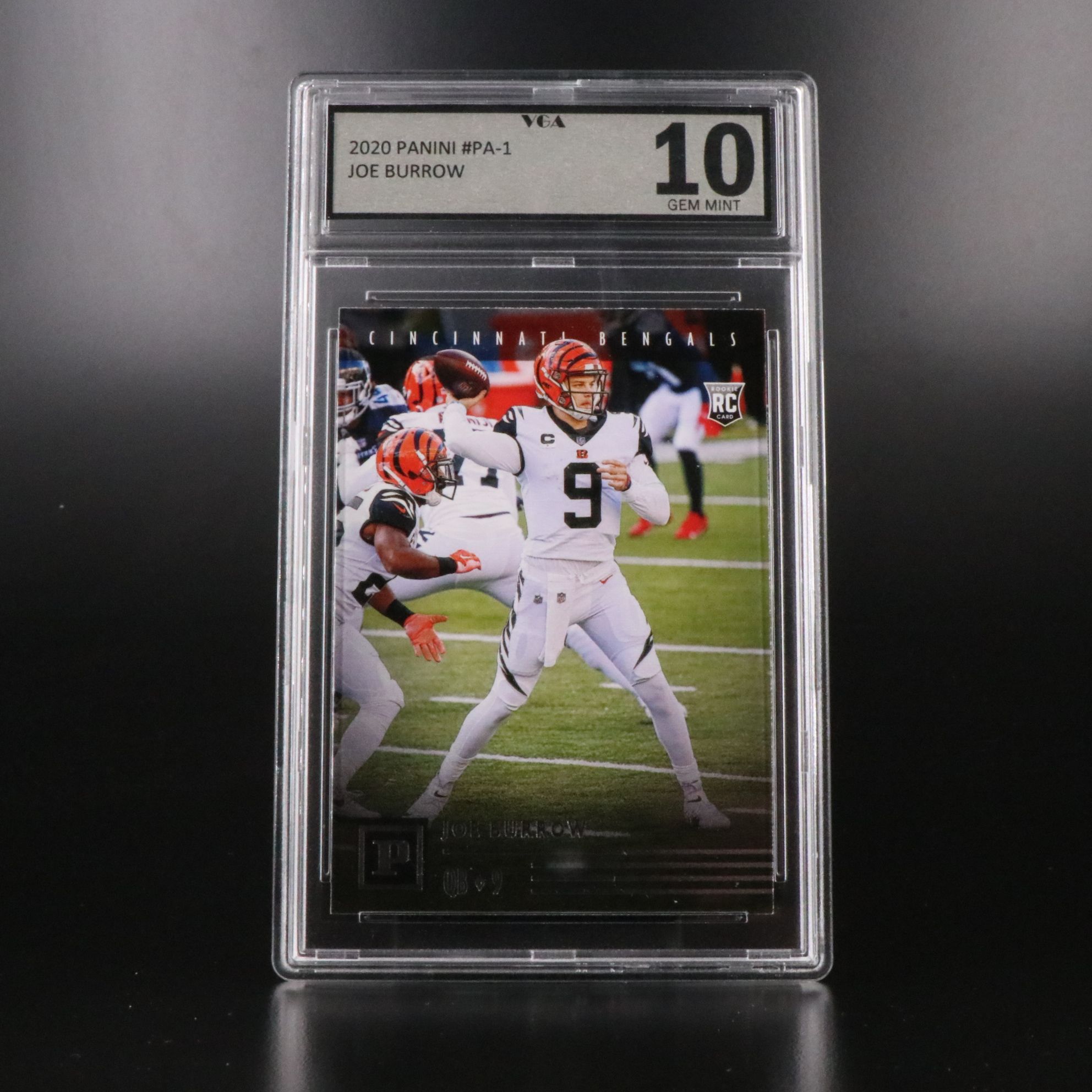 Joe Burrow Slabbed Rookie Football Cards with Peyton Manning Relic Card
