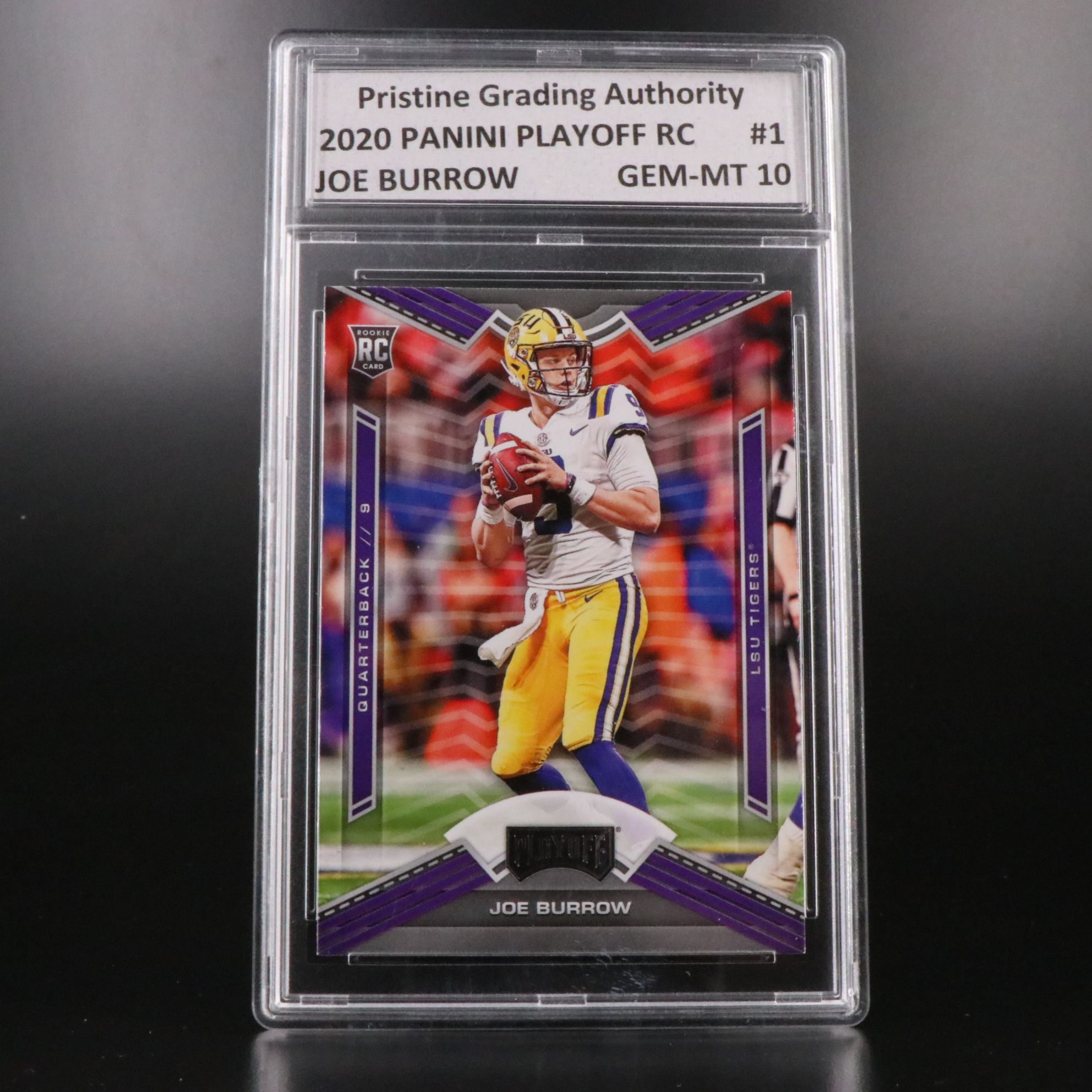 Joe Burrow Slabbed Rookie Football Cards with Peyton Manning Relic Card