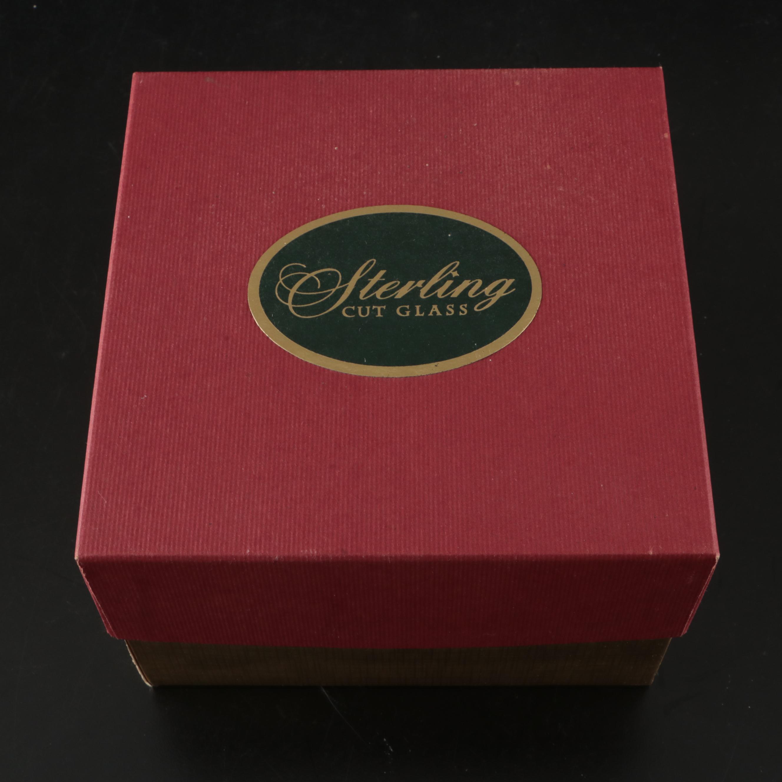 Sterling Cut Glass "Dashing Through the Snow" Christmas Bowl