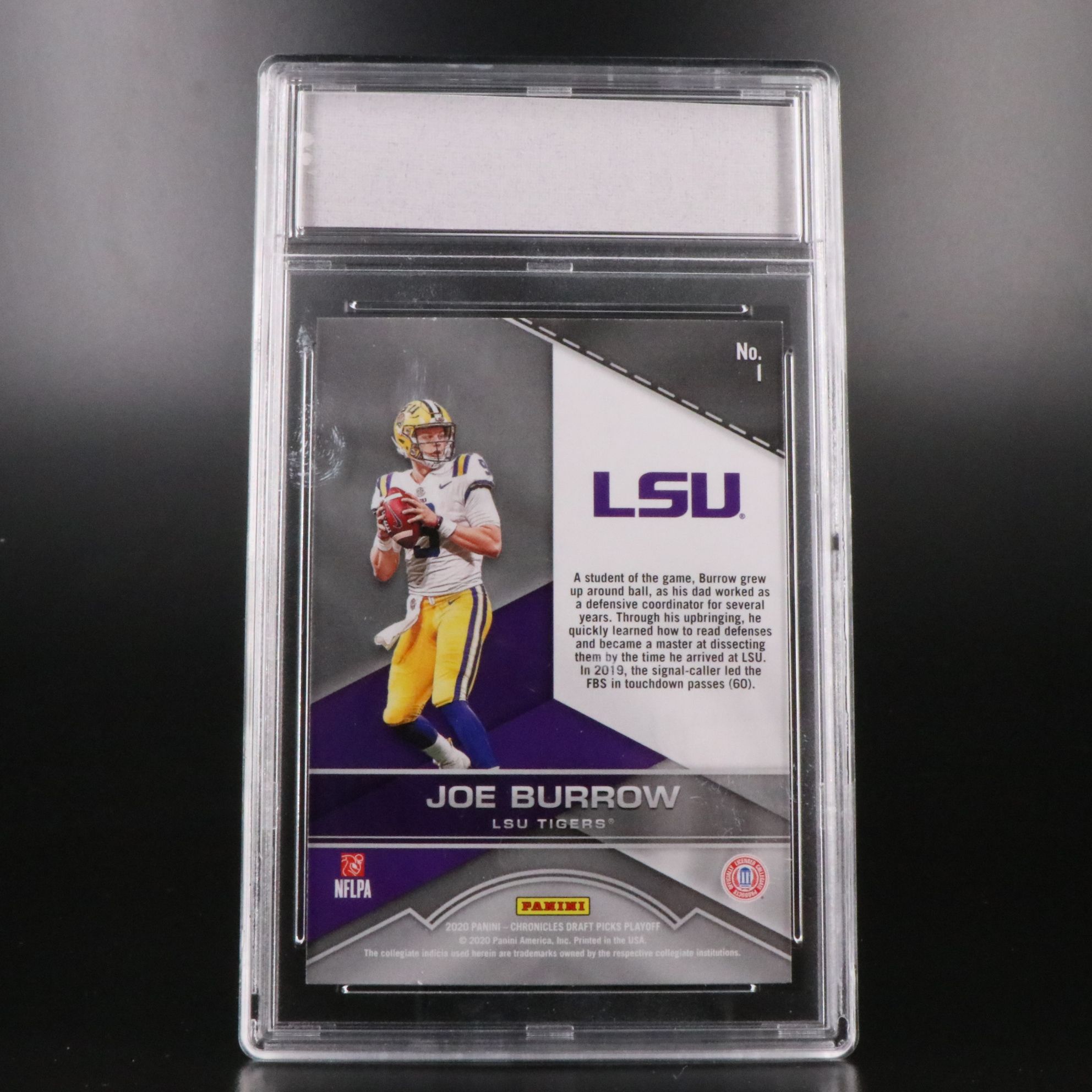 Joe Burrow Slabbed Rookie Football Cards with Peyton Manning Relic Card