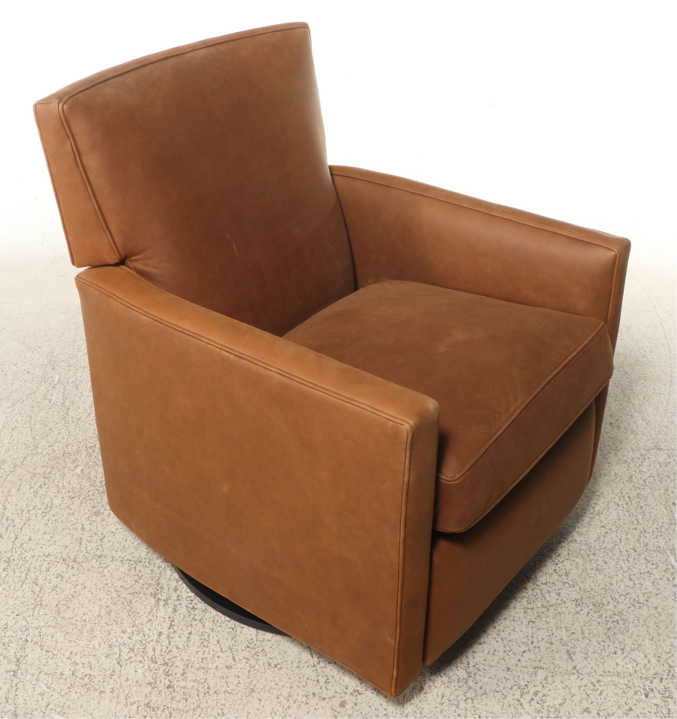 Arhaus Contemporary "Pecan" Leather Upholstered Recliner