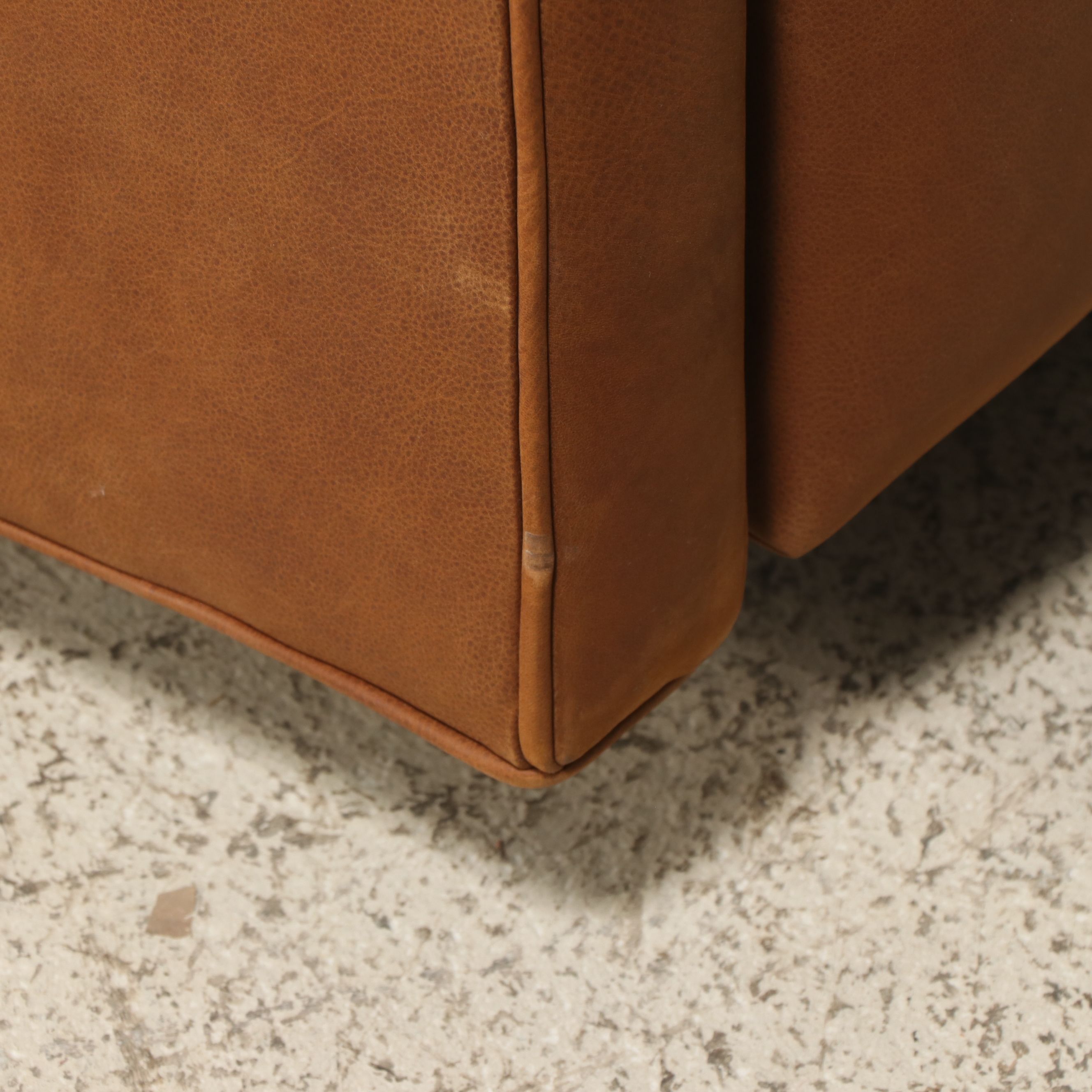 Arhaus Contemporary "Pecan" Leather Upholstered Recliner