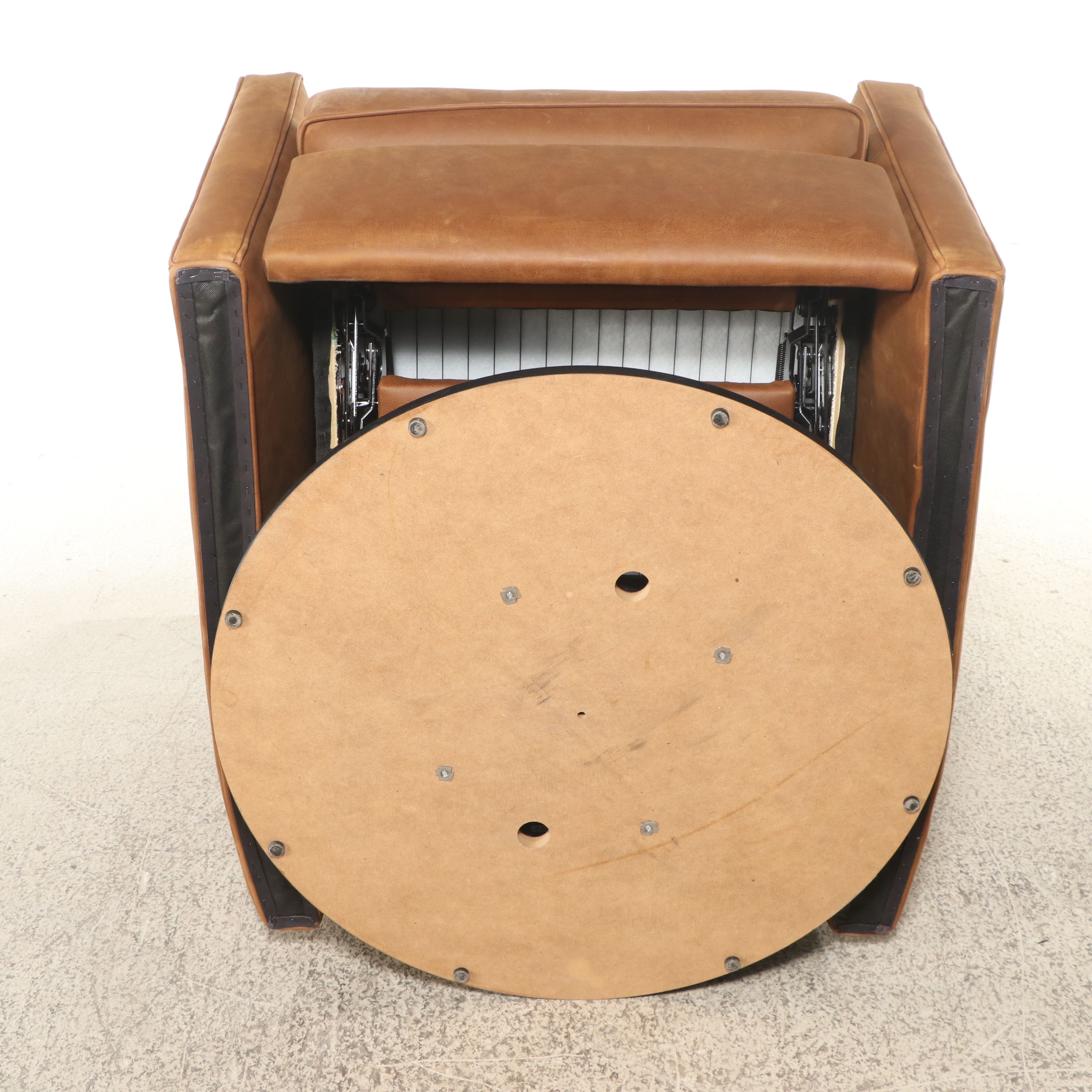 Arhaus Contemporary "Pecan" Leather Upholstered Recliner