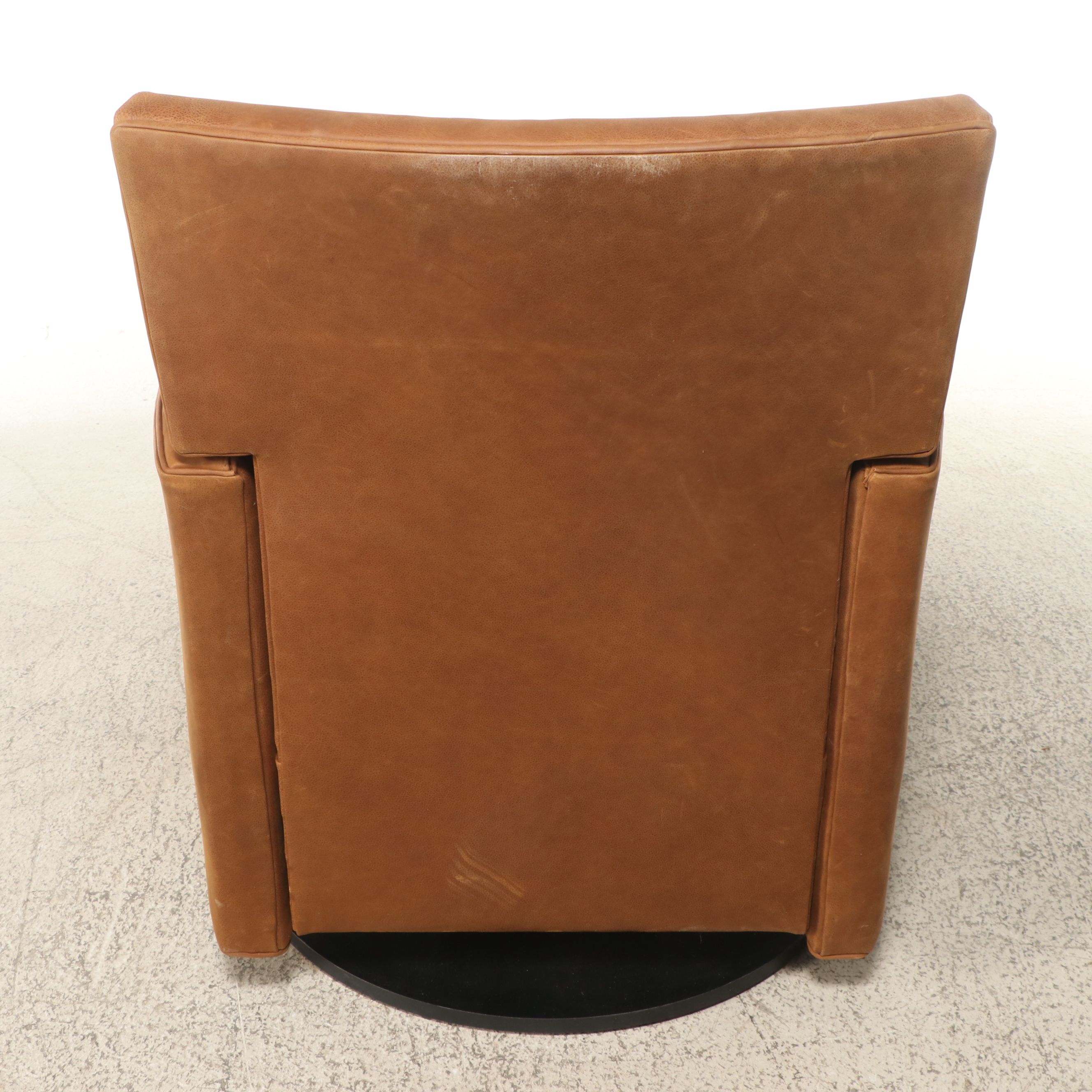 Arhaus Contemporary "Pecan" Leather Upholstered Recliner