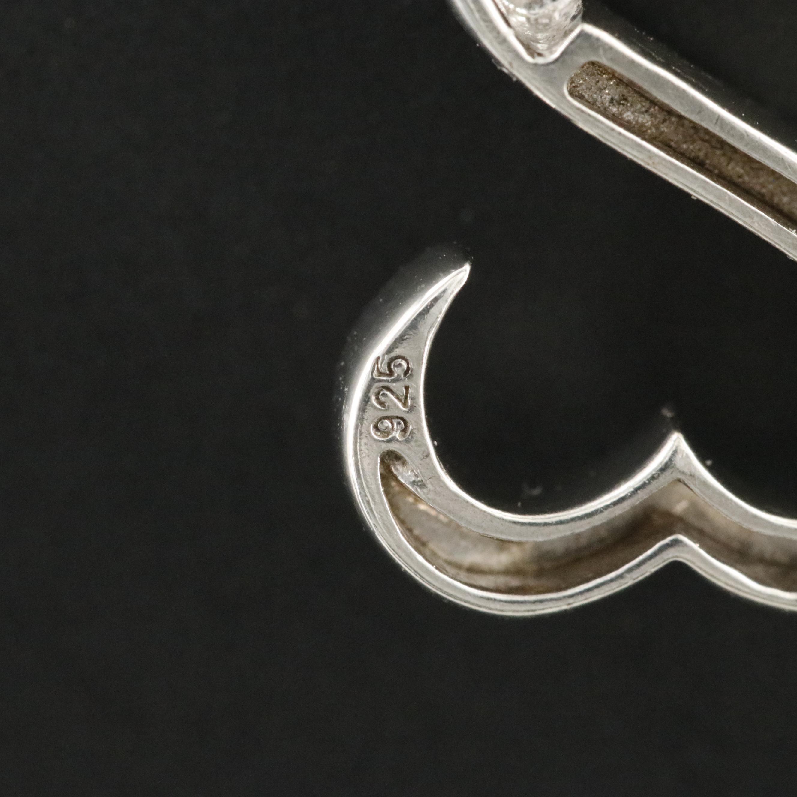 Sterling Diamond Open Heart Pendant