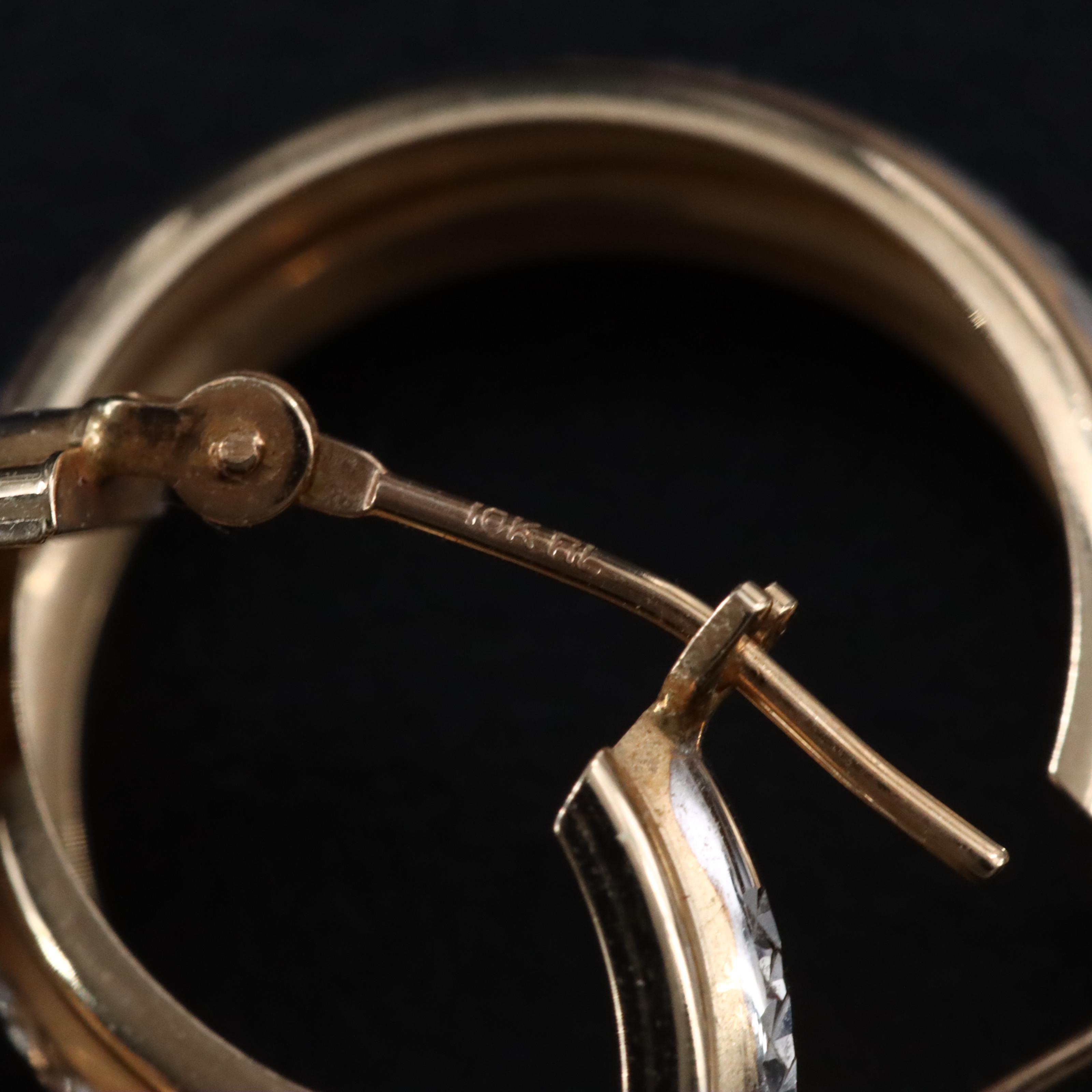 10K Two-Tone Hoop Earrings