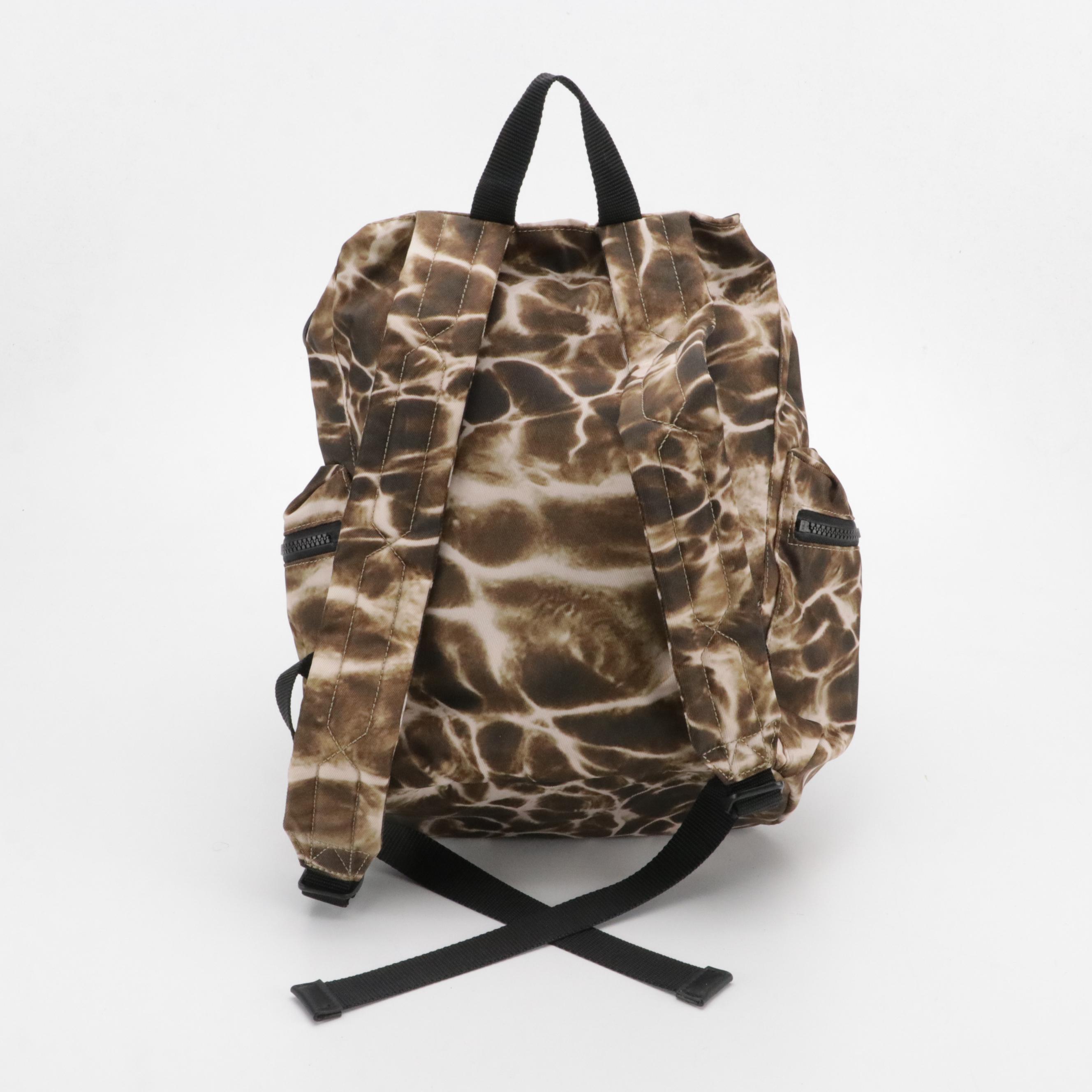 Hunter Top Clip Backpack in Water Print Nylon Canvas with Tumi Dust Bags