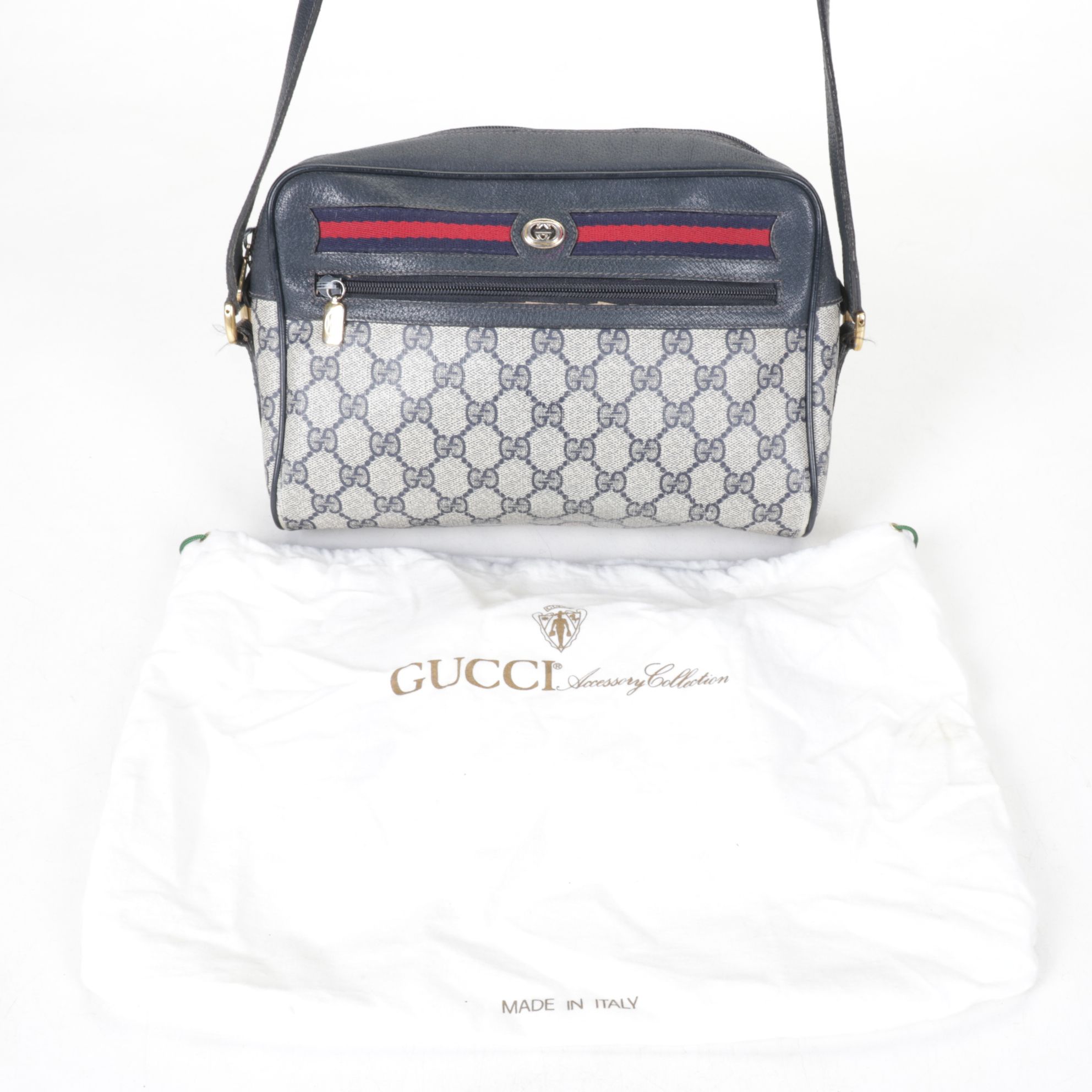 Gucci Monogram Supreme Web Ophidia Crossbody Bag