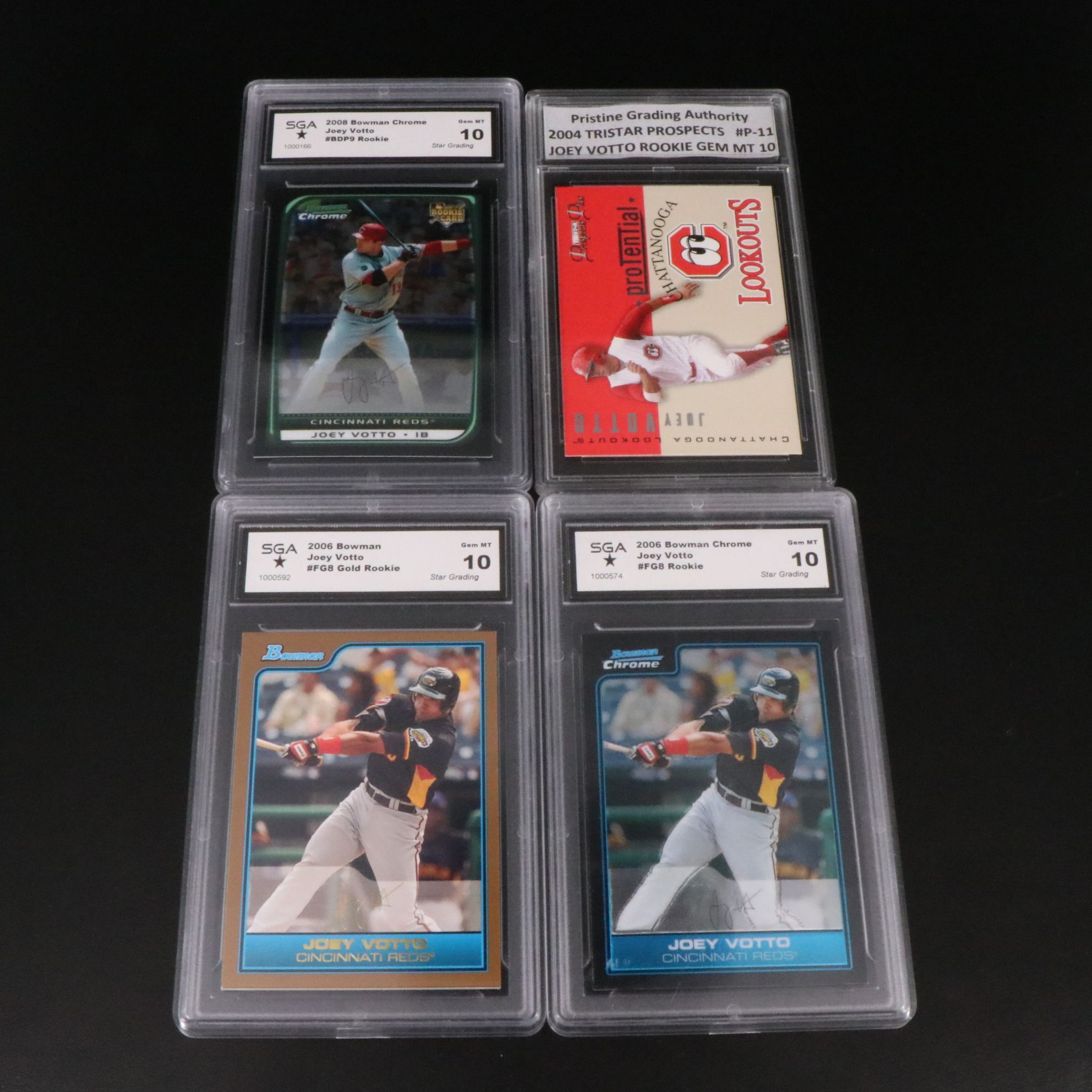 Slabbed Joey Votto Cincinnati Reds Prospect and Rookie Baseball Cards