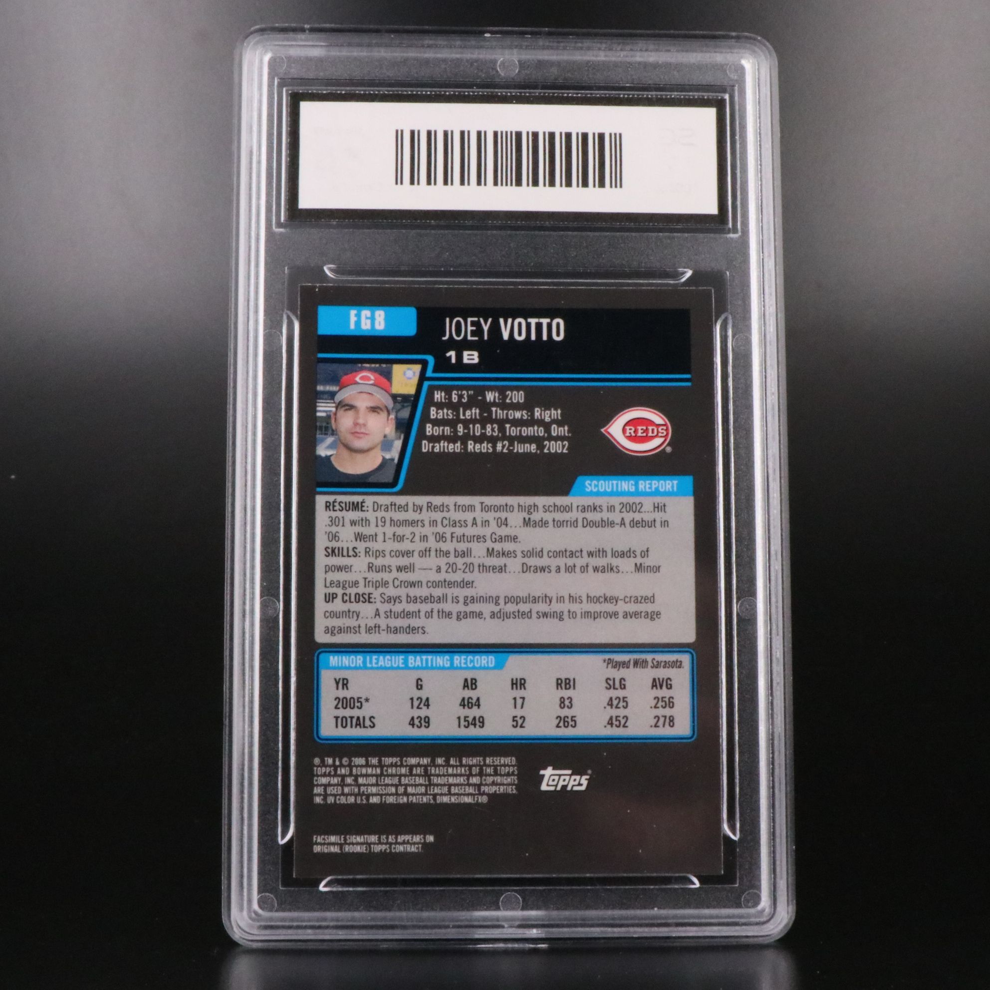 Slabbed Joey Votto Cincinnati Reds Prospect and Rookie Baseball Cards