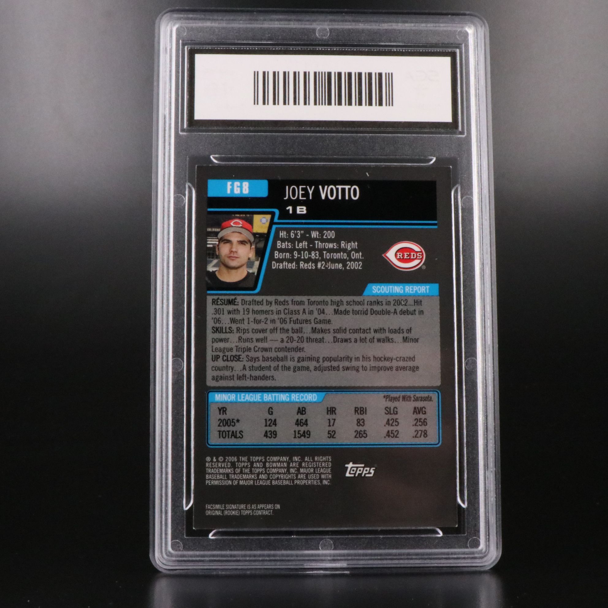 Slabbed Joey Votto Cincinnati Reds Prospect and Rookie Baseball Cards