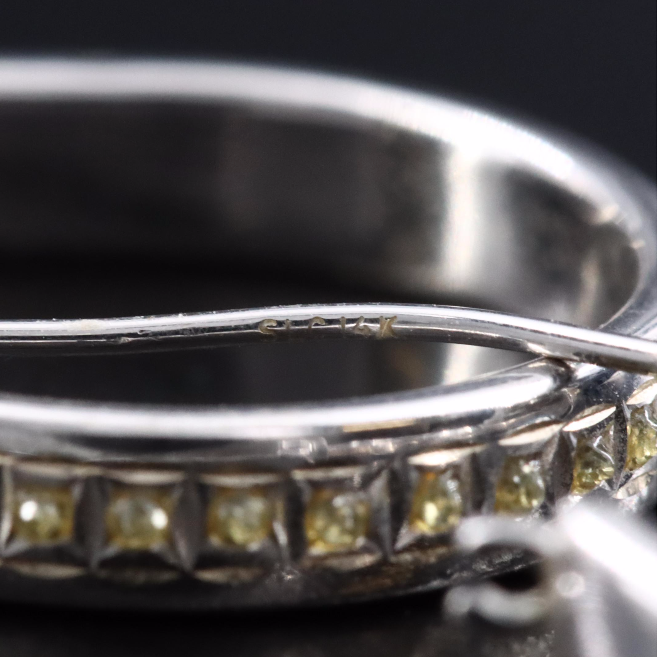 14K Oval Hoop Earrings with Diamond Accents