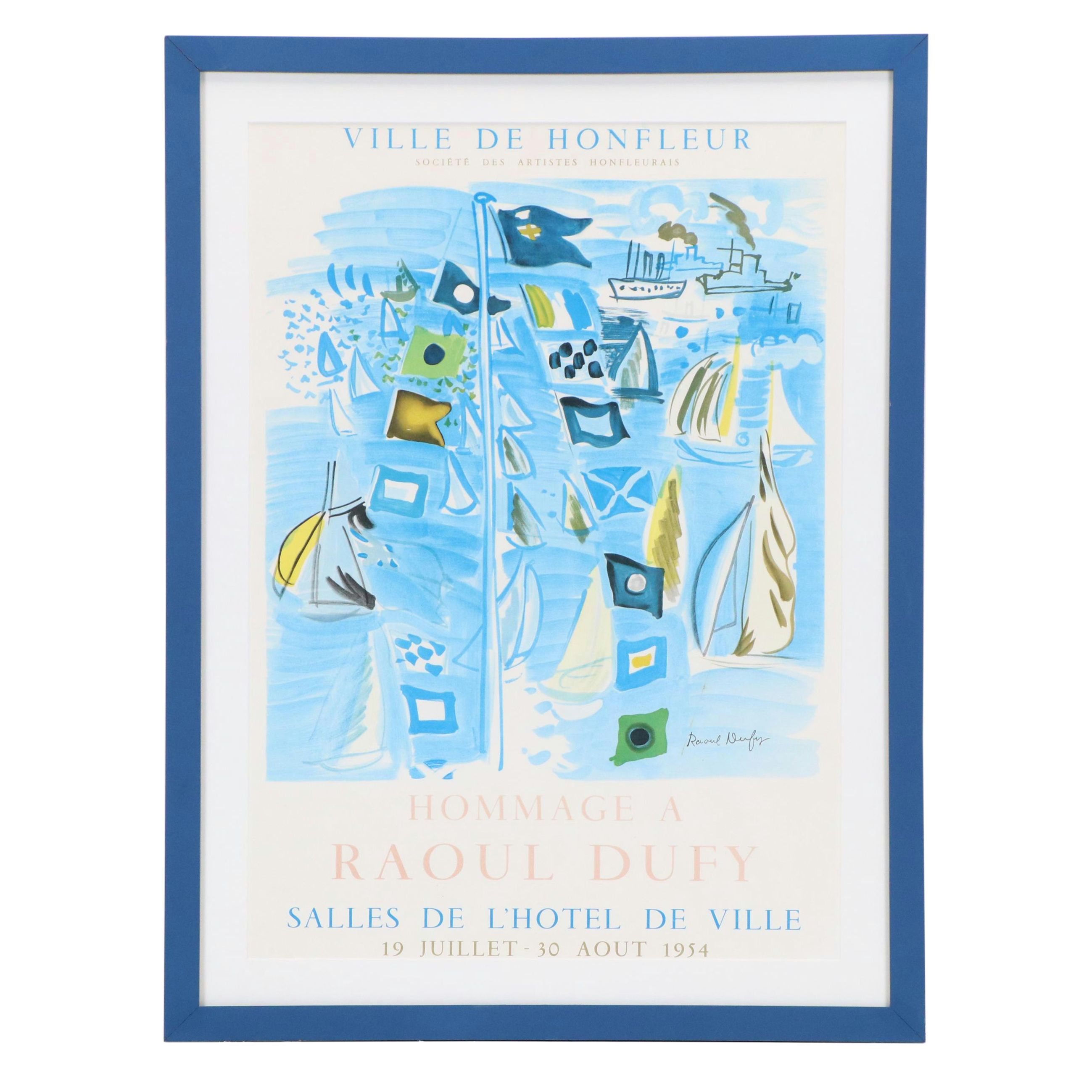 Raoul Dufy Lithograph Exhibit Poster "Hommage A Raoul Dufy," 1954