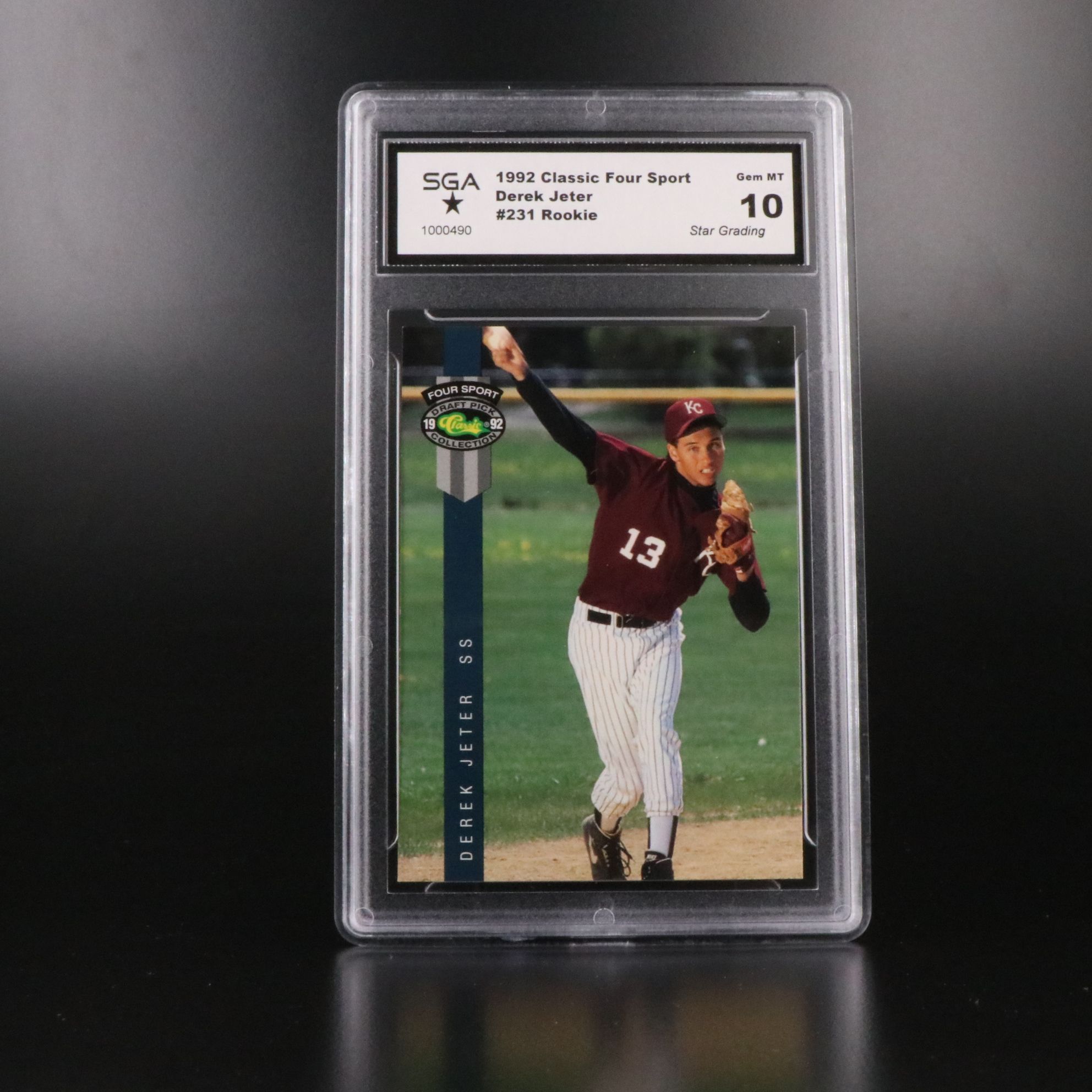 Derek Jeter and Chipper Jones Slabbed Rookie Baseball Cards with More