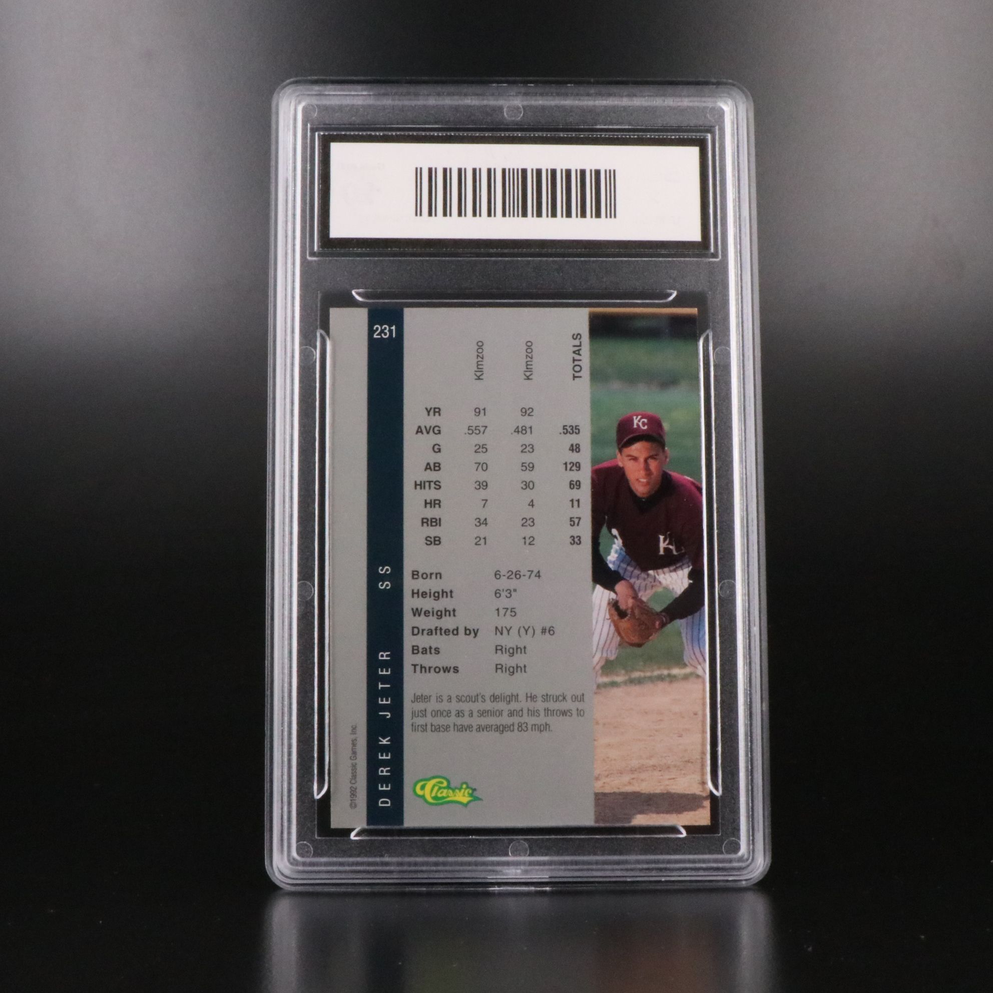 Derek Jeter and Chipper Jones Slabbed Rookie Baseball Cards with More