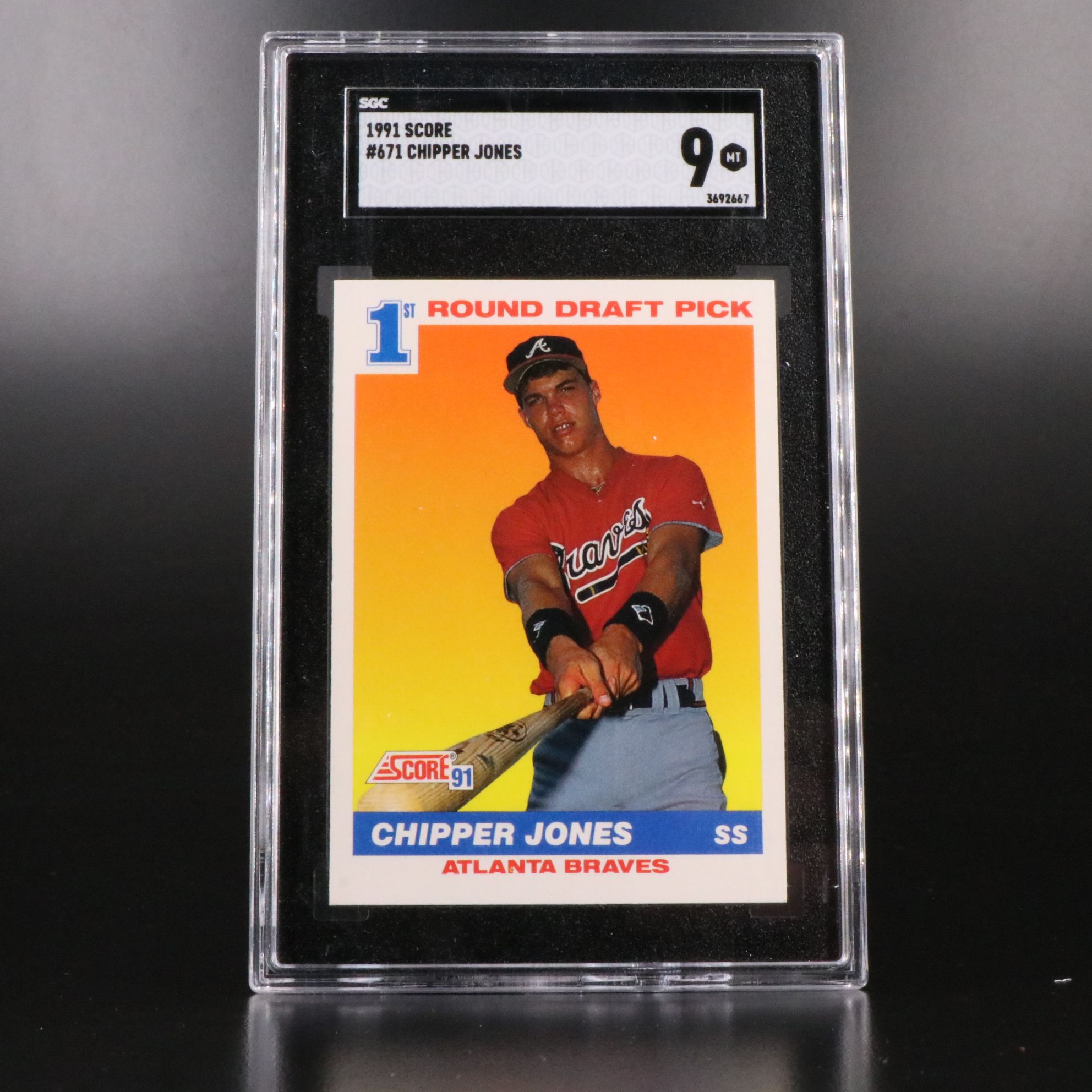 Derek Jeter and Chipper Jones Slabbed Rookie Baseball Cards with More