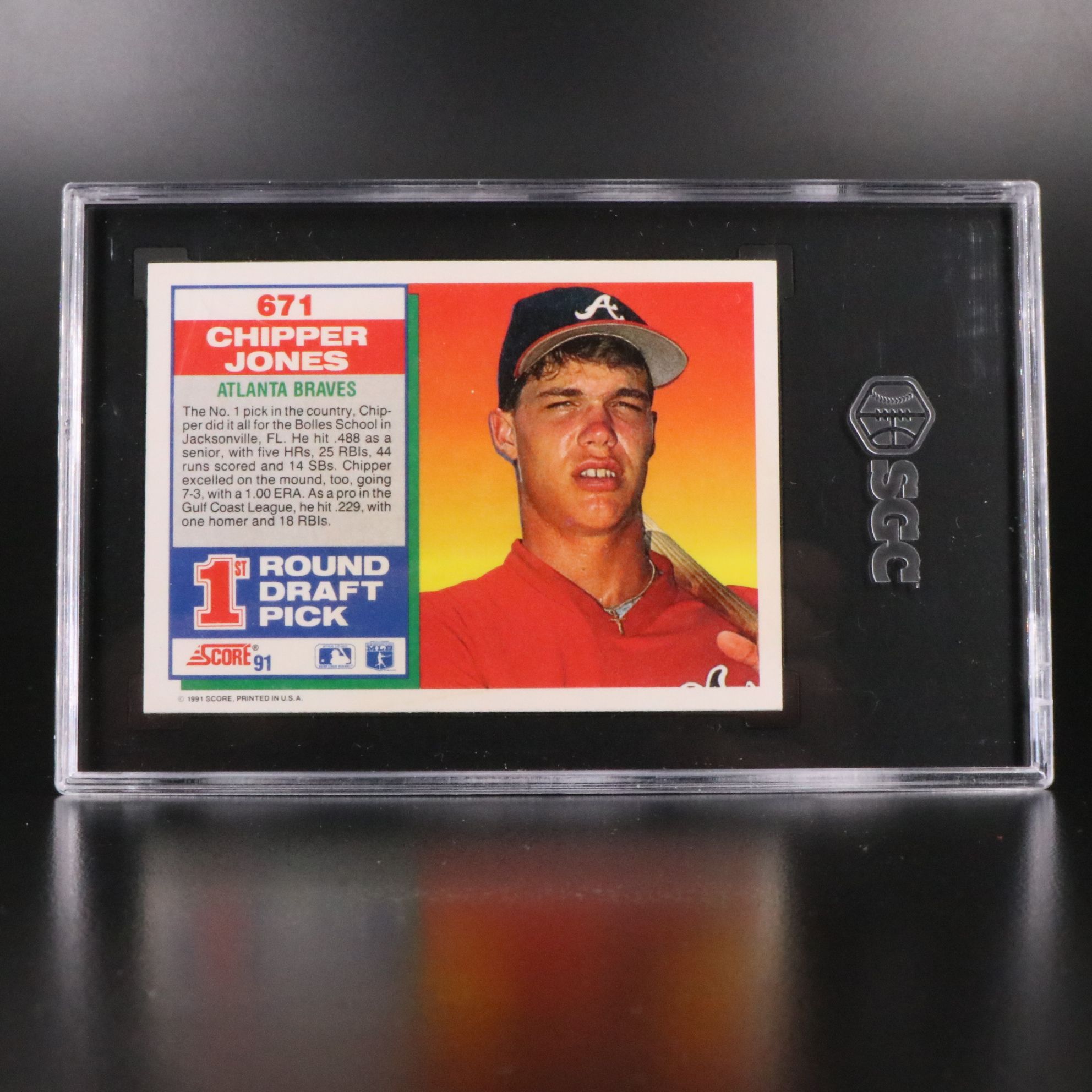 Derek Jeter and Chipper Jones Slabbed Rookie Baseball Cards with More