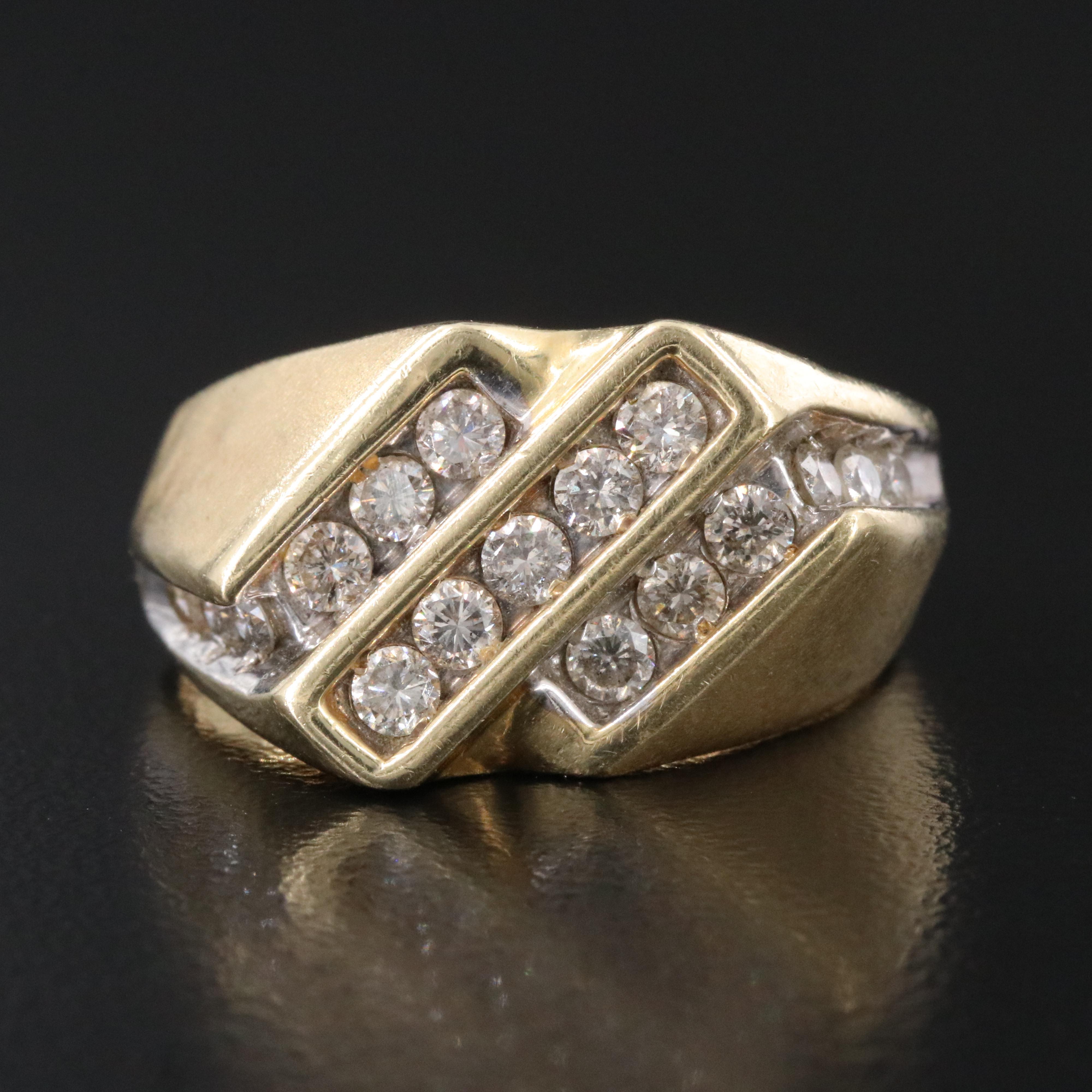 Vintage 14K 0.96 CTW Diamond Ring