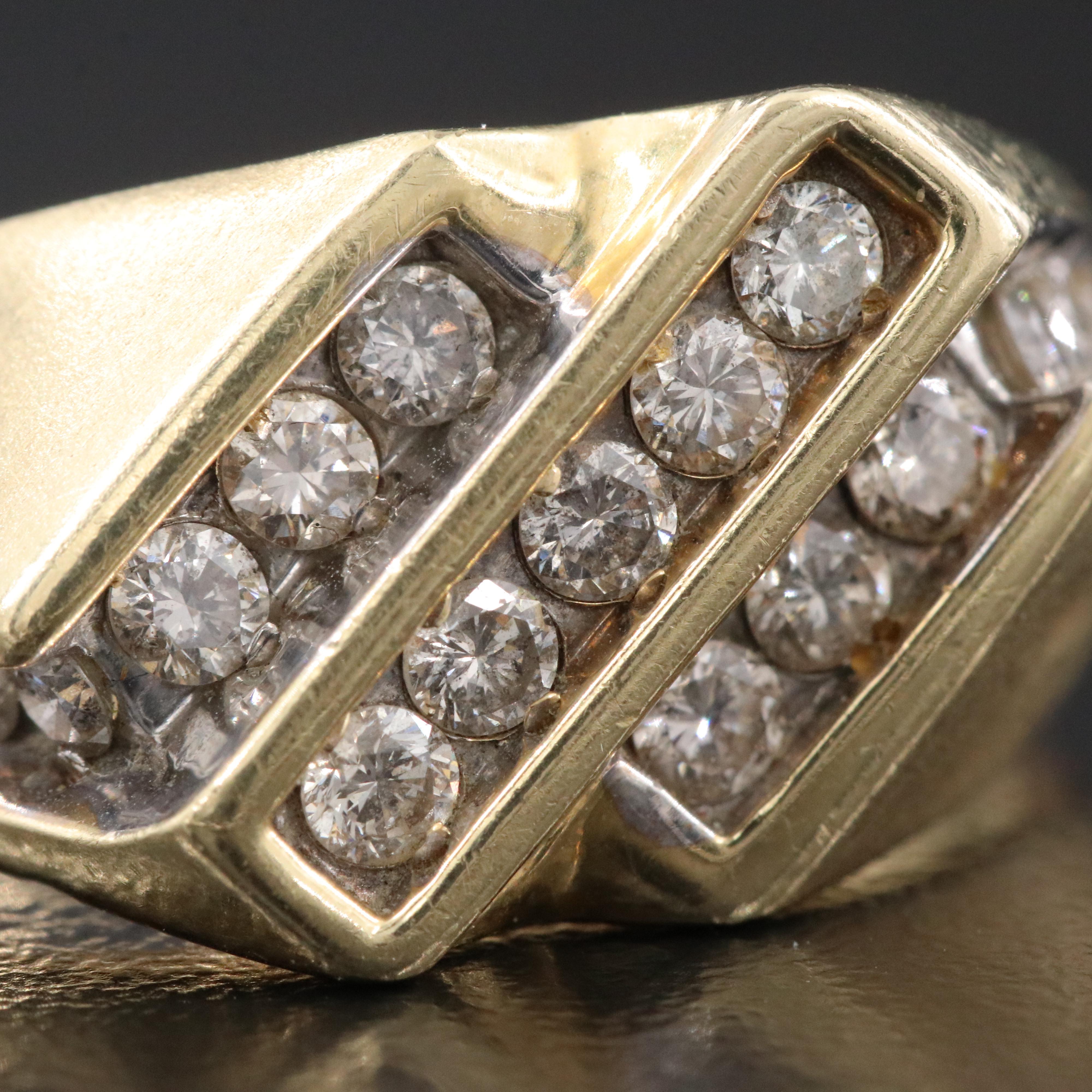 Vintage 14K 0.96 CTW Diamond Ring