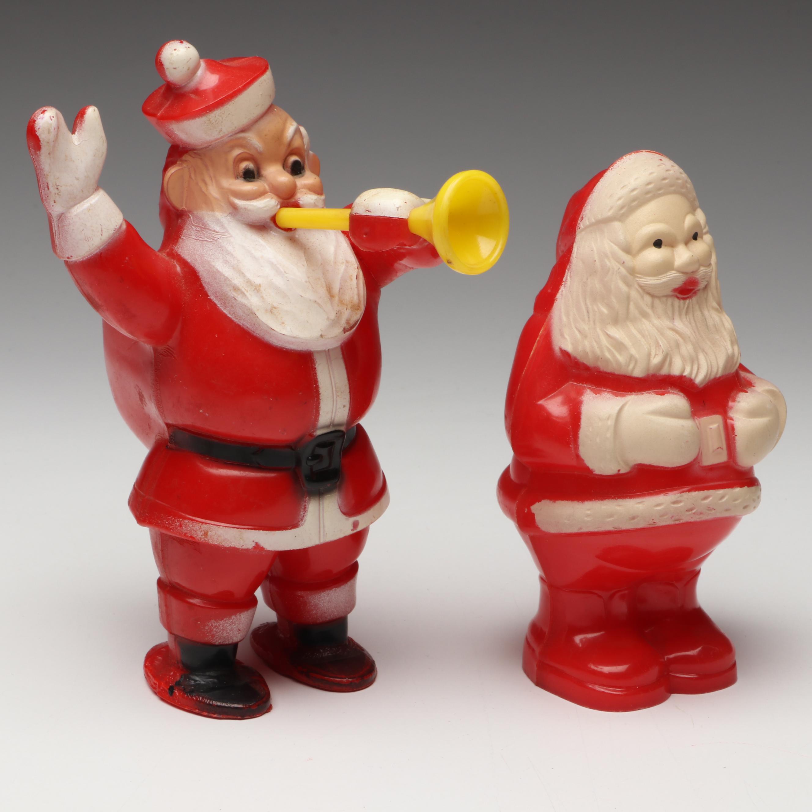 Reindeer Sleigh and Santa Claus Figurines with More Vintage Christmas Décor