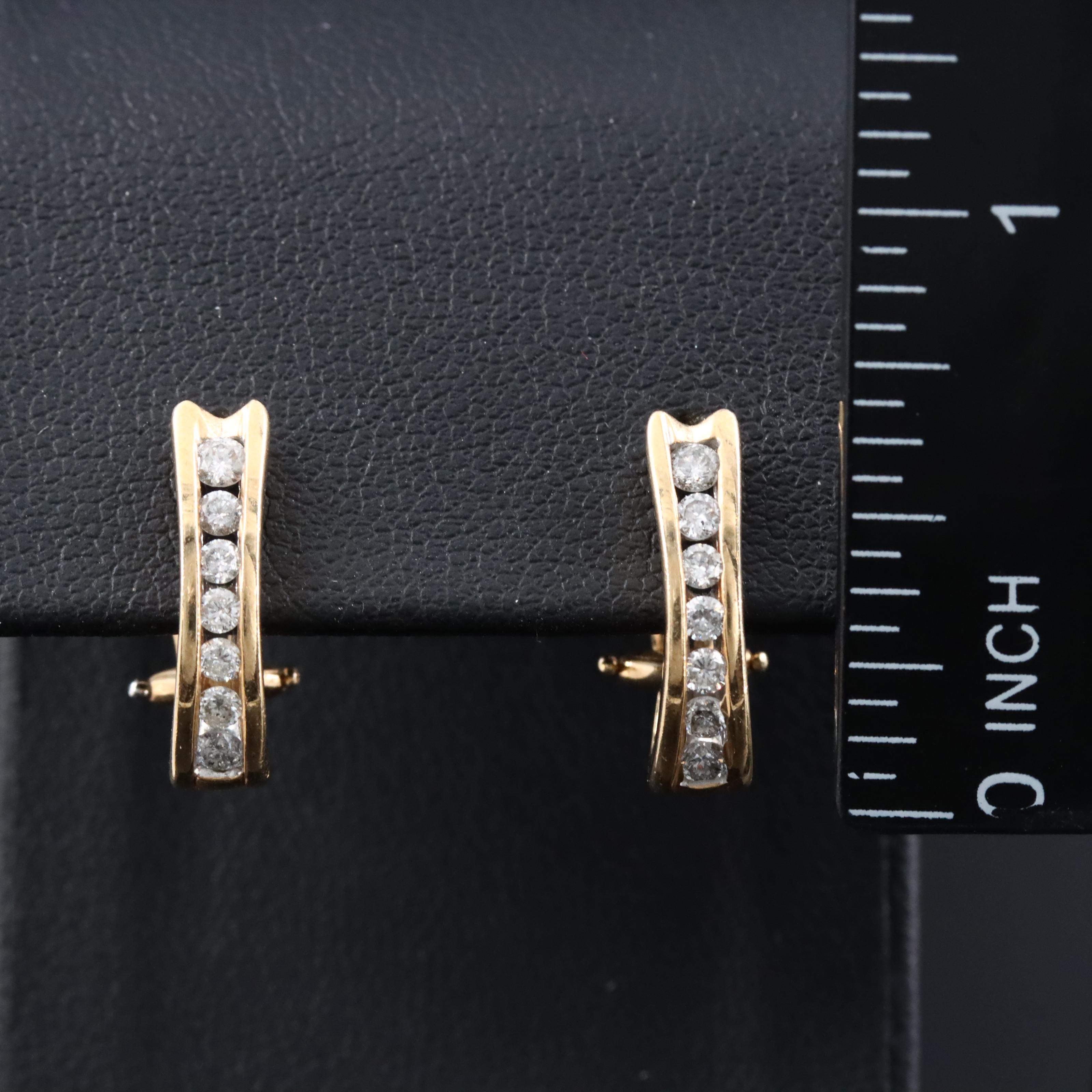 14K 0.45 CTW Diamond J Hoop Earrings