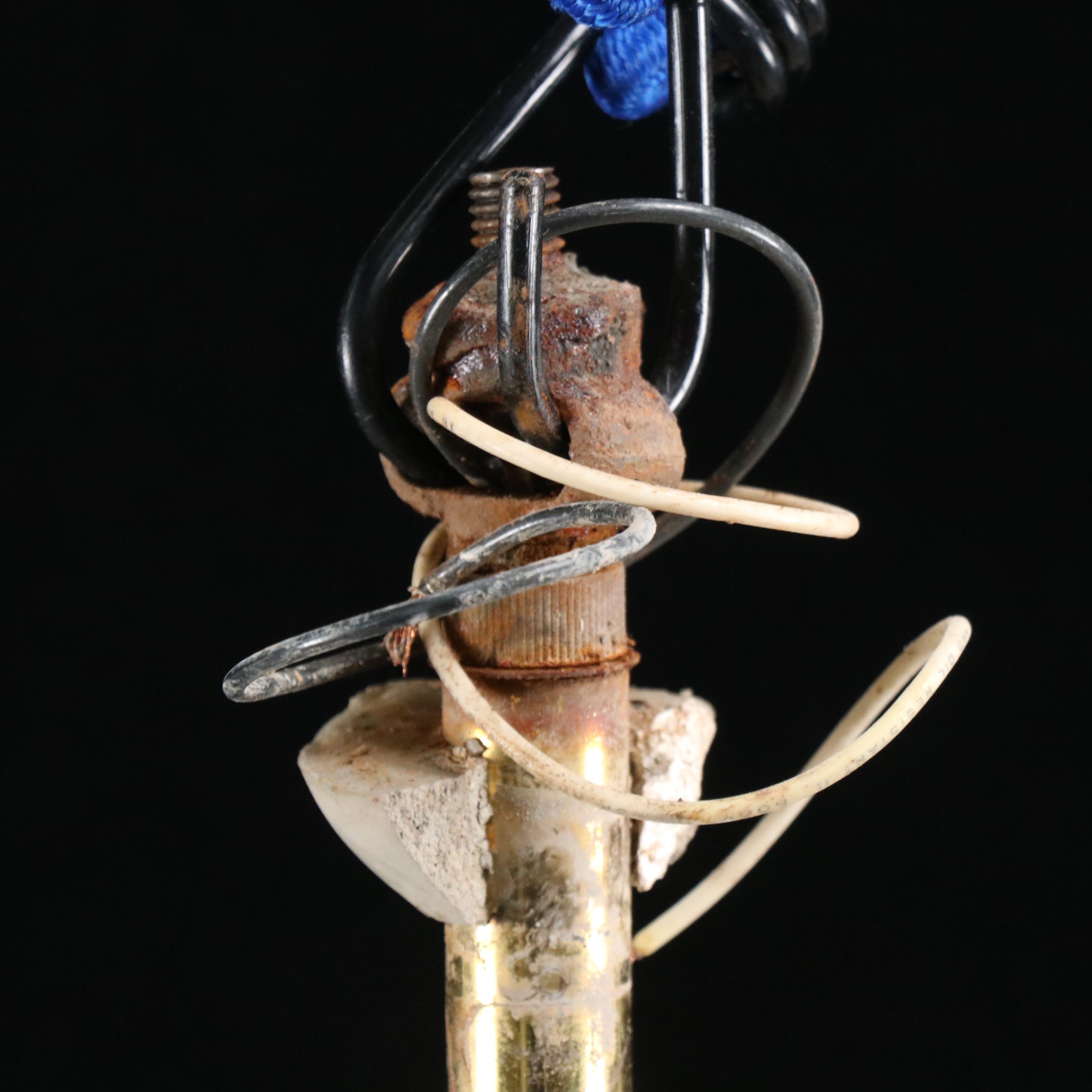 Brass Finish Etched Glass Electric Chandelier