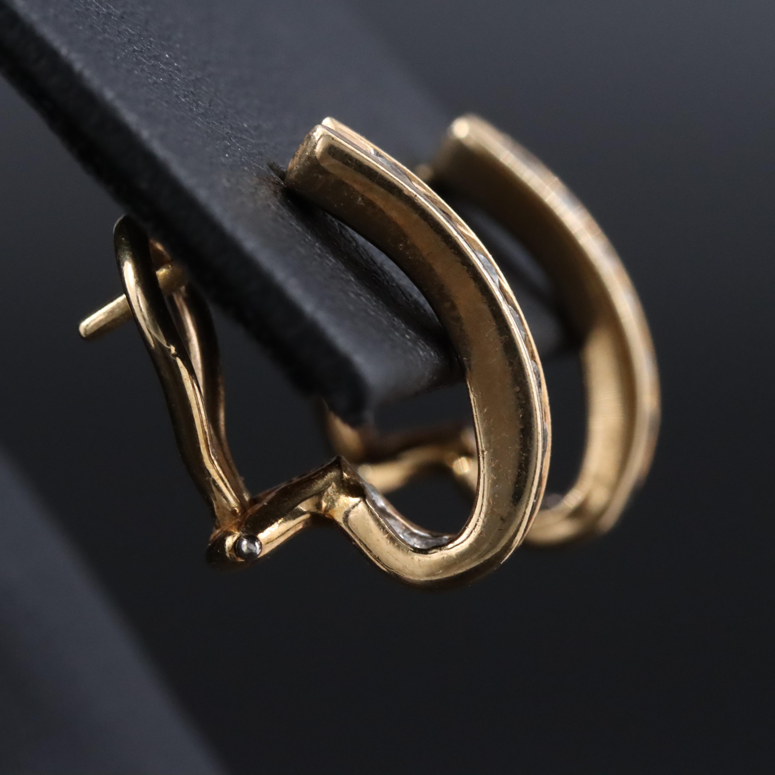 14K 0.45 CTW Diamond J Hoop Earrings