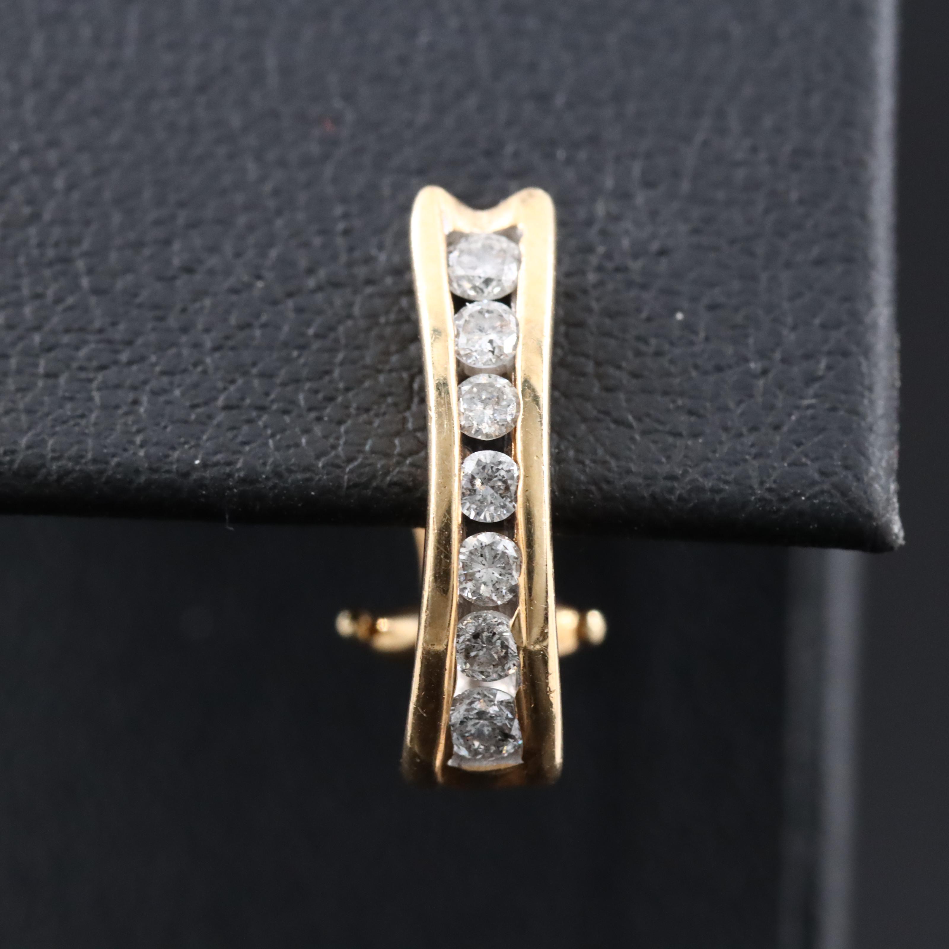 14K 0.45 CTW Diamond J Hoop Earrings